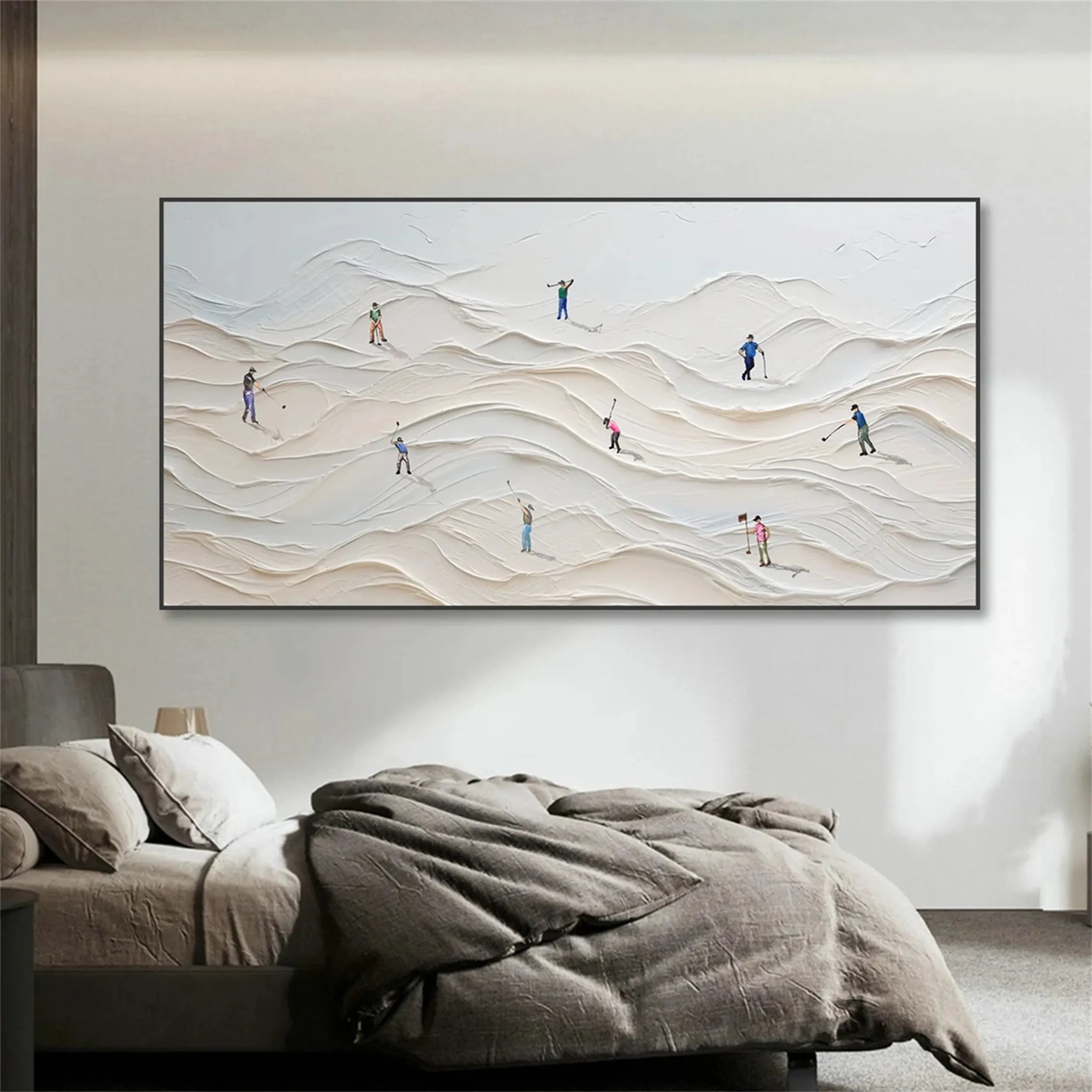 Skiing Sport Art Textured Painting Canvas #MM215