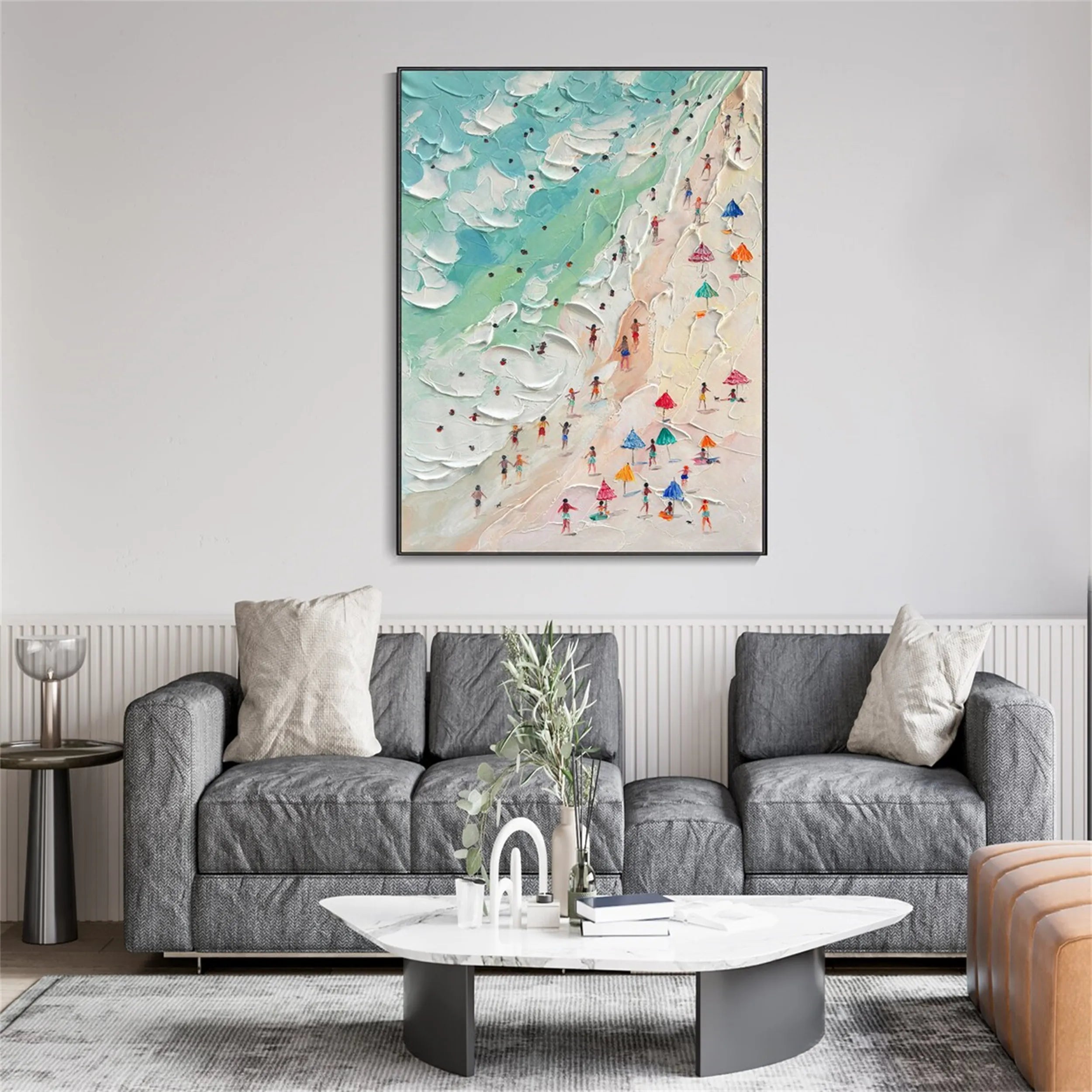 Seascape and Snowy Peak Painting #SP003