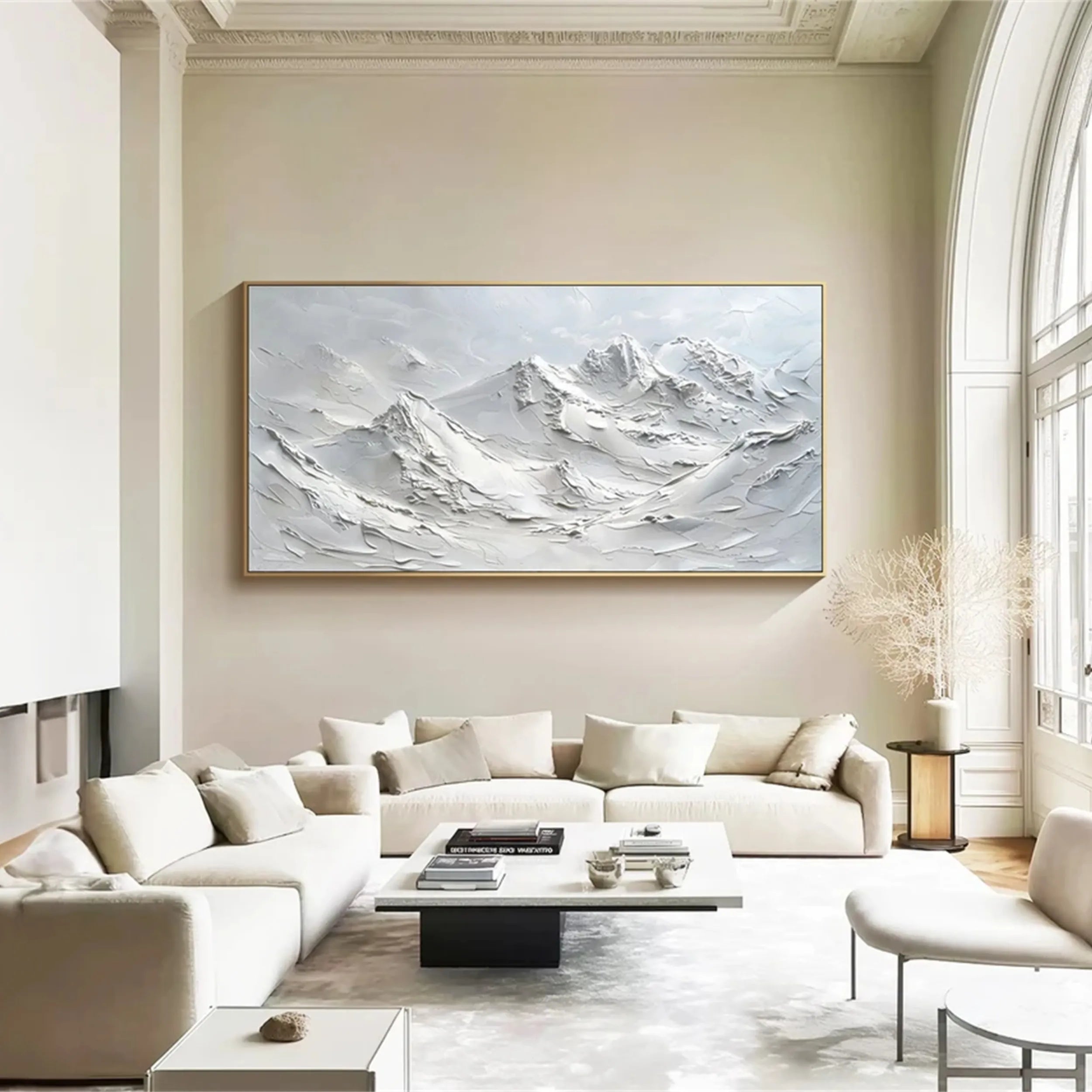 White Minimalist Textured Painting Canvas #MM240