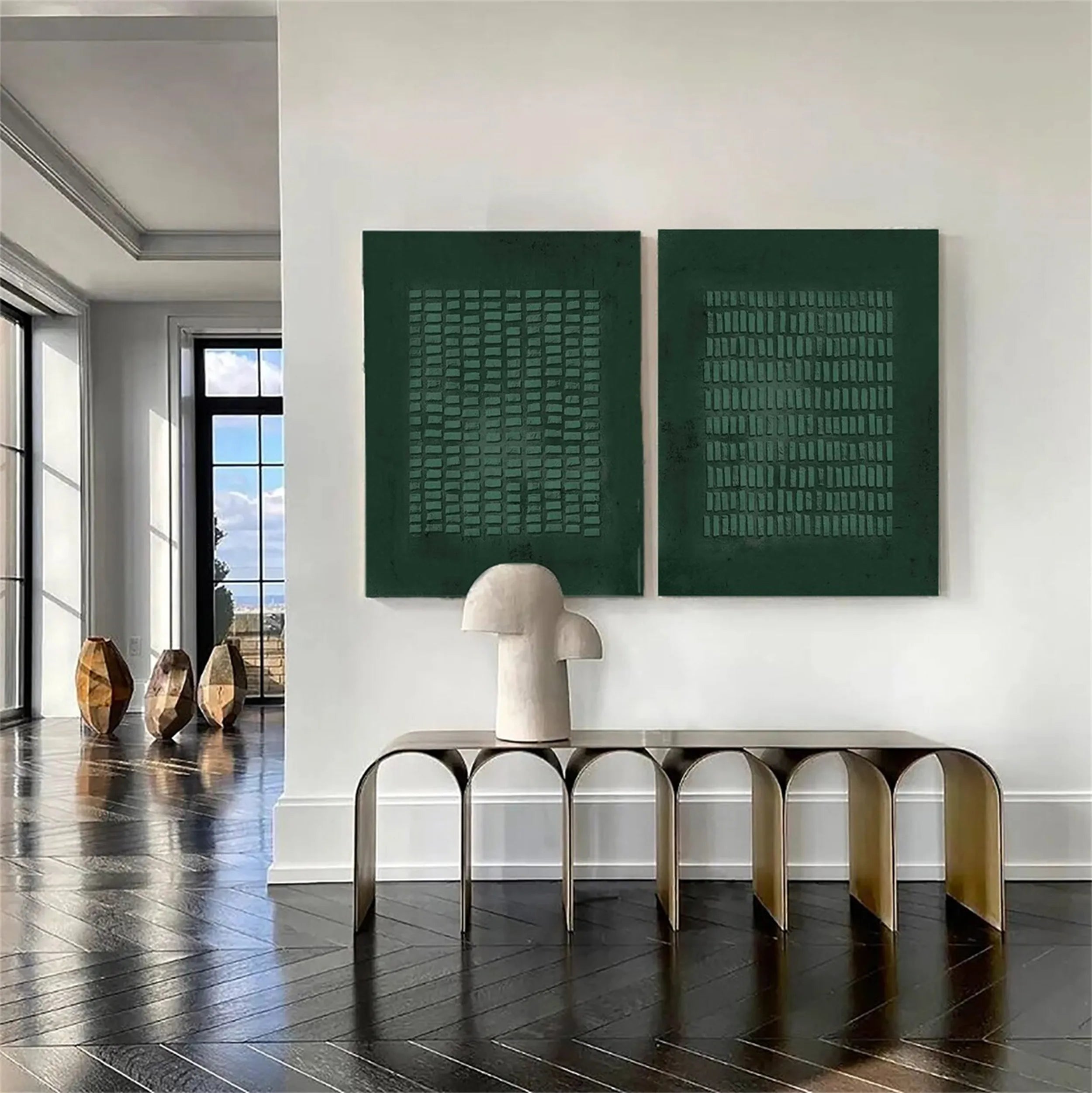 Blue & Green Abstract Set of 2 #BG070