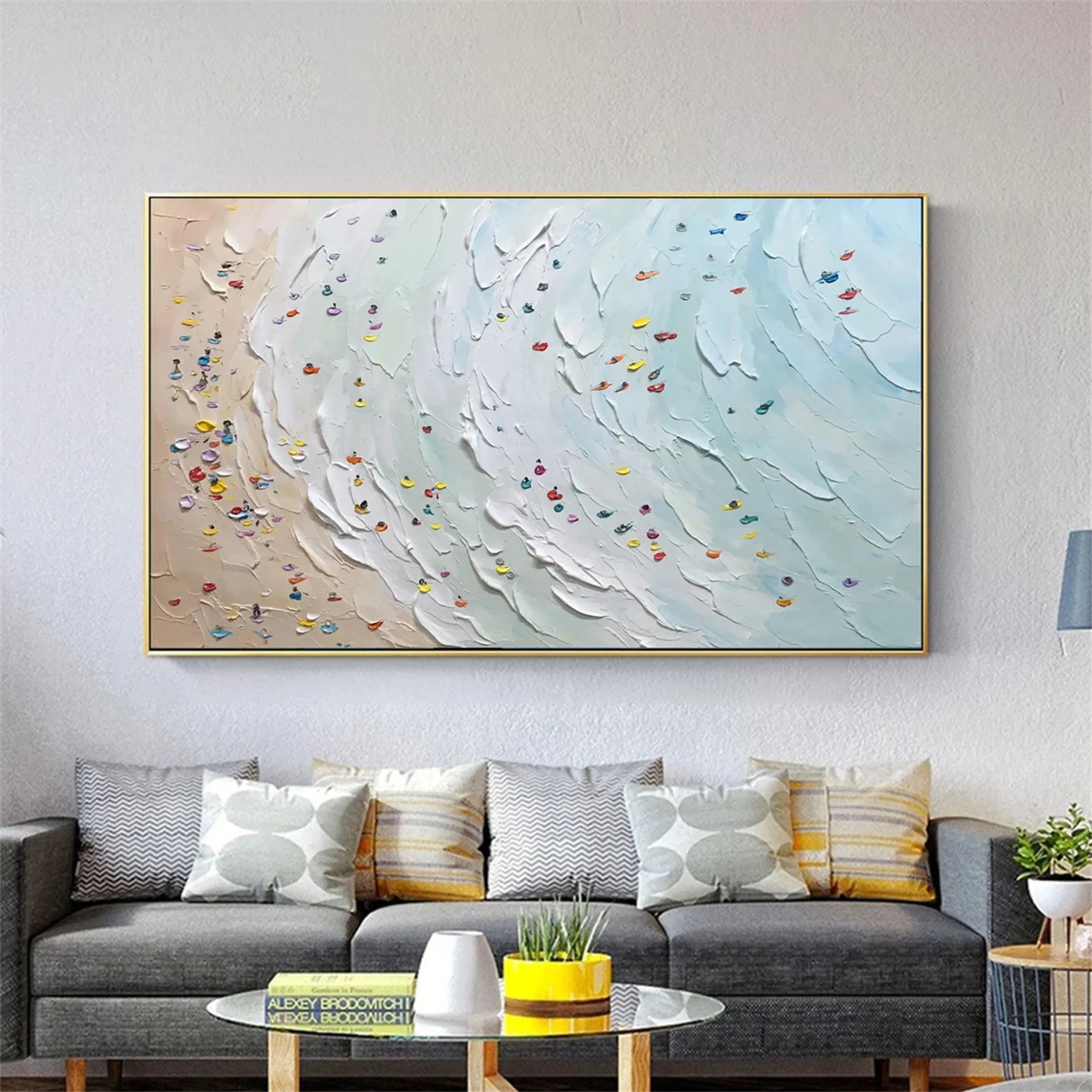 Seascape and Snowy Peak Painting #SP001