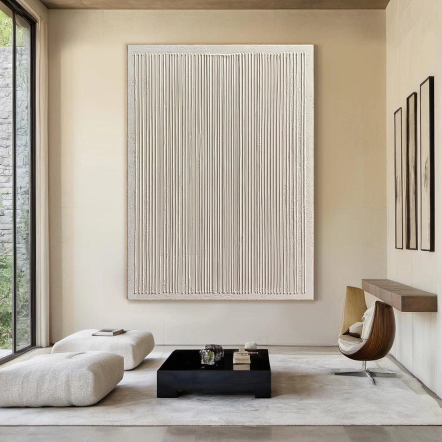 Beige Minimalist Textured Canvas #MM388