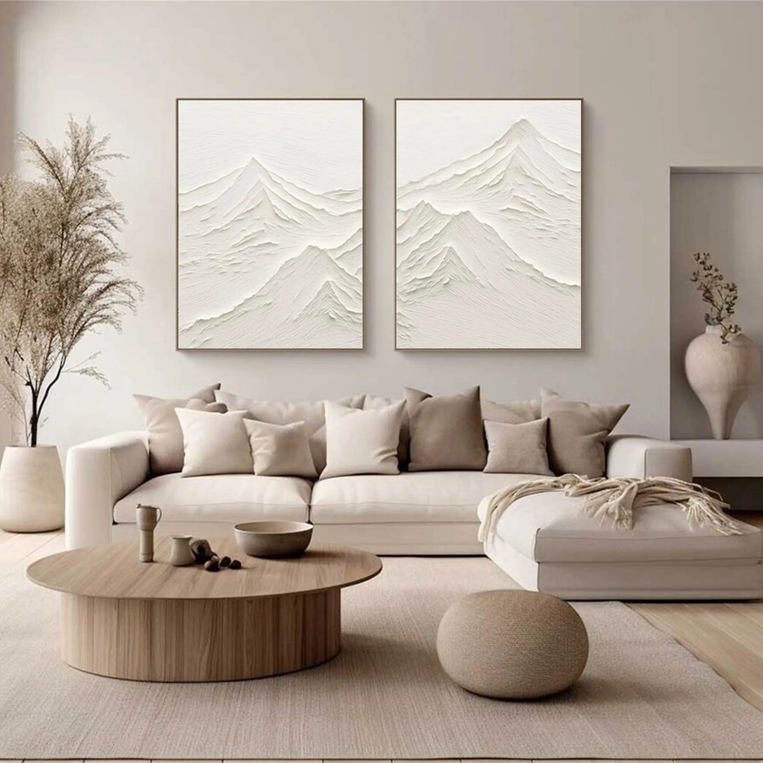 Plaster Art Minimalist Textured Paintings Set of 2 #MM265