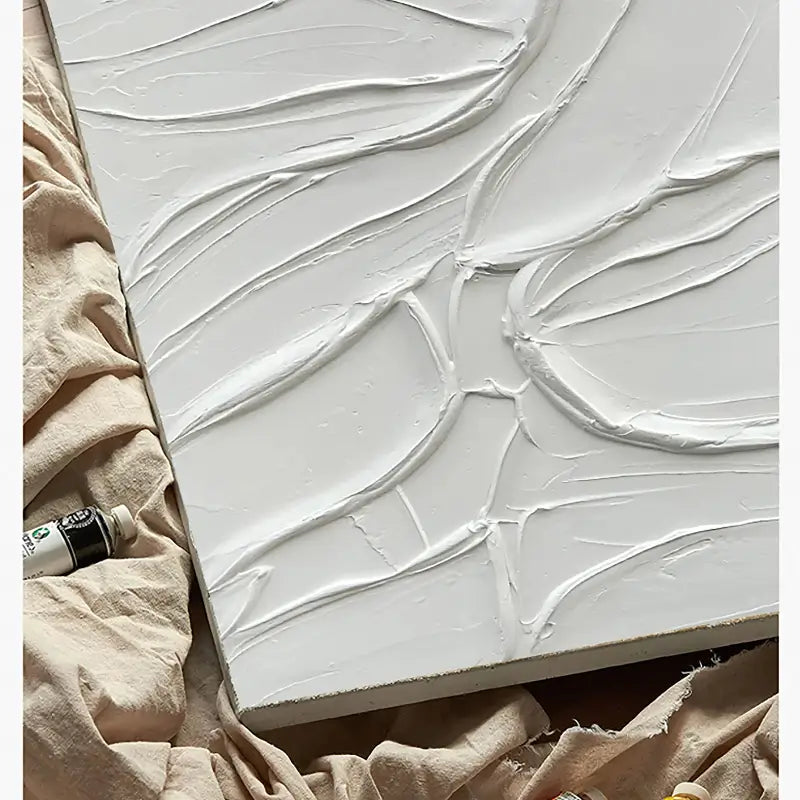 White Minimalist Textured Paintings Canvas Set of 2 #MM049