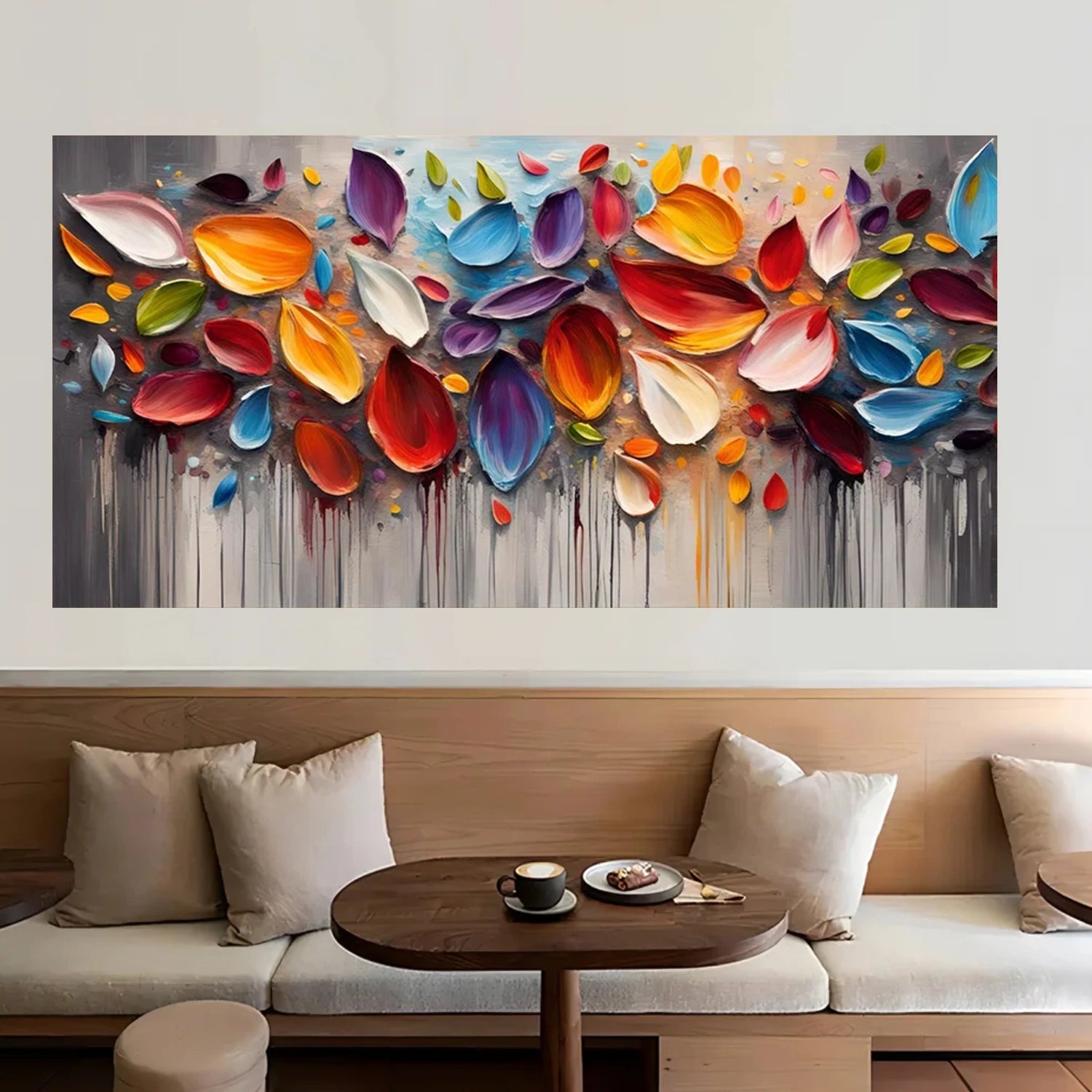 Colorful Flower & Tree Abstract Texture Canvas Art #FT 295