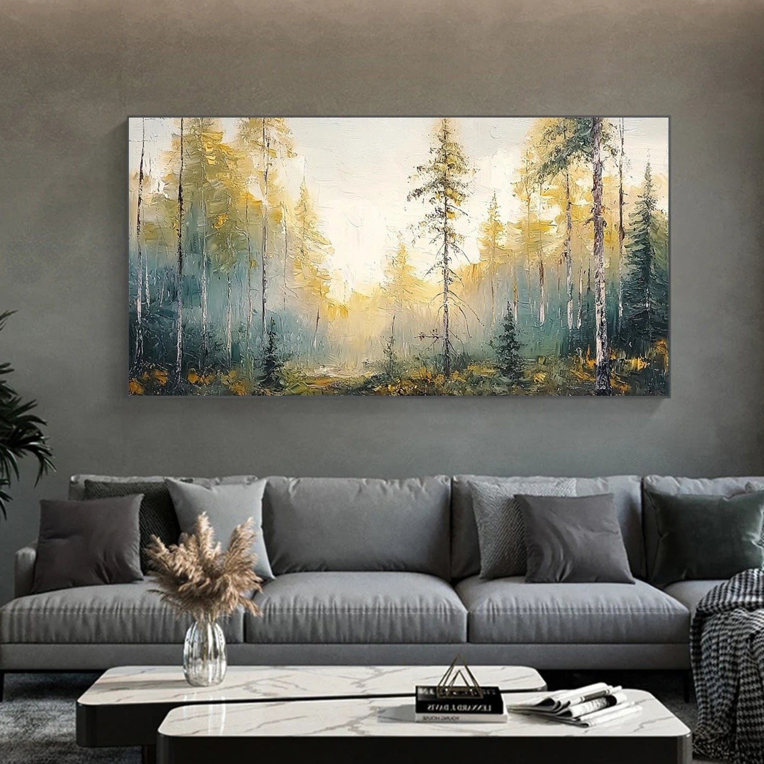 Flower & Tree Abstract Texture Canvas Art #FT 296