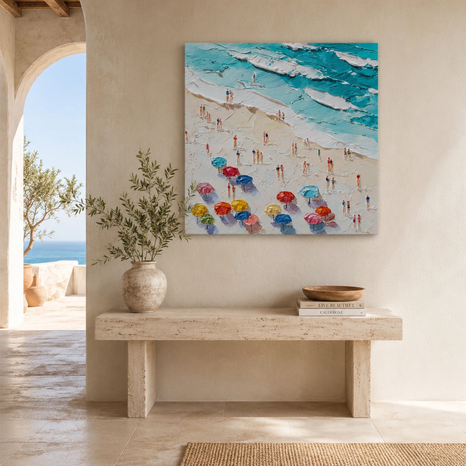Ocean And Sky Abstract Texture Canvas Art #OS427
