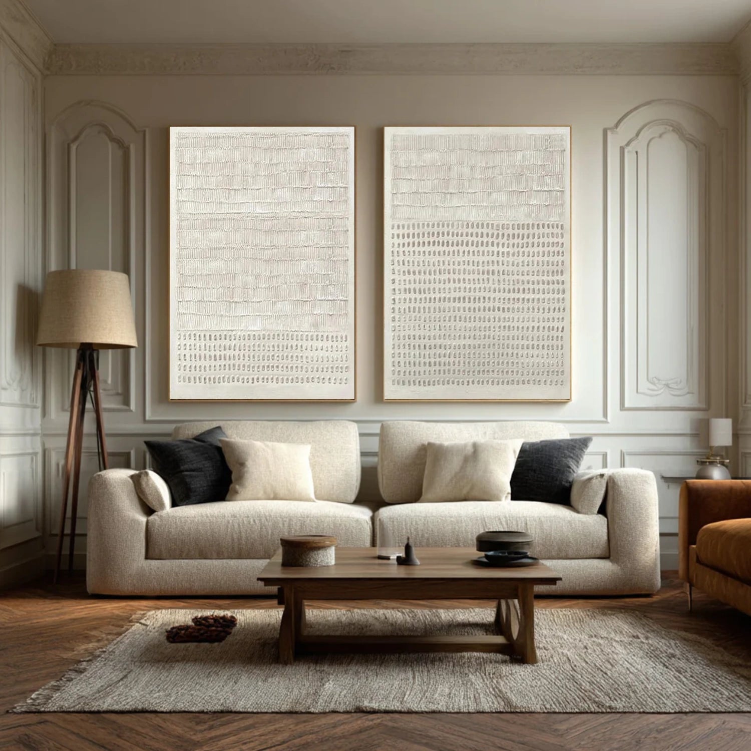 Beige & Brown Abstract Texture Set of 2 #BB194