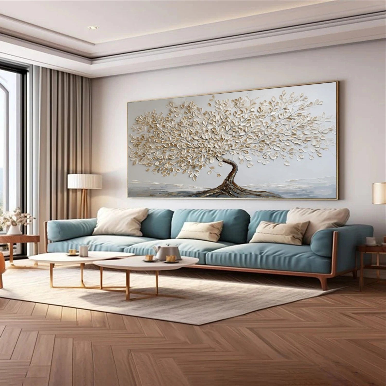 Flower & Tree Abstract Texture Canvas Art #FT 260