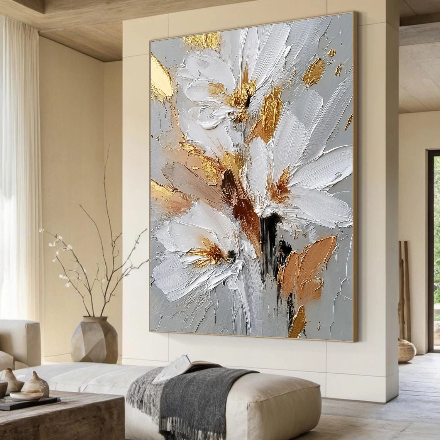 Flower & Tree Abstract Texture Canvas Art # FT 334