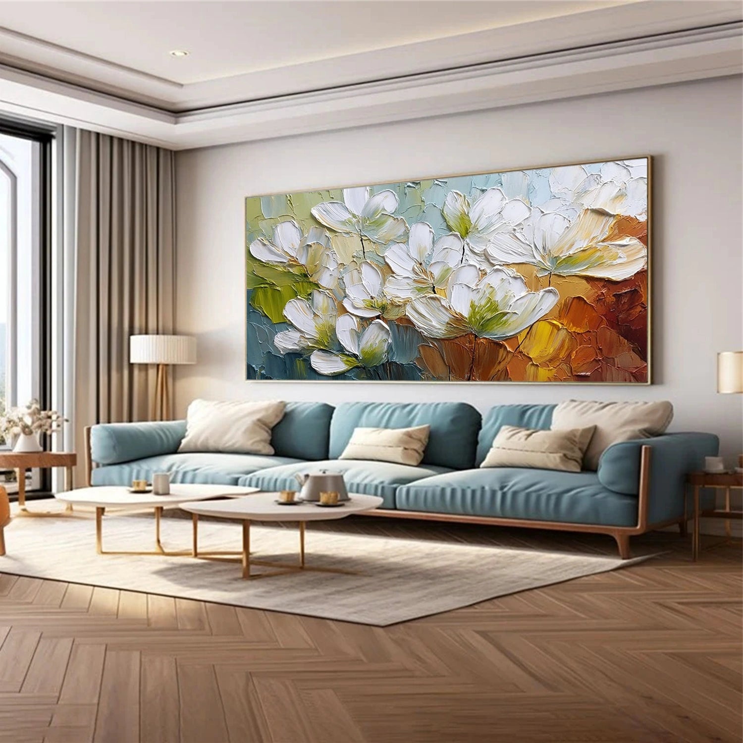 Flower & Tree Abstract Textured Canvas # FT 368