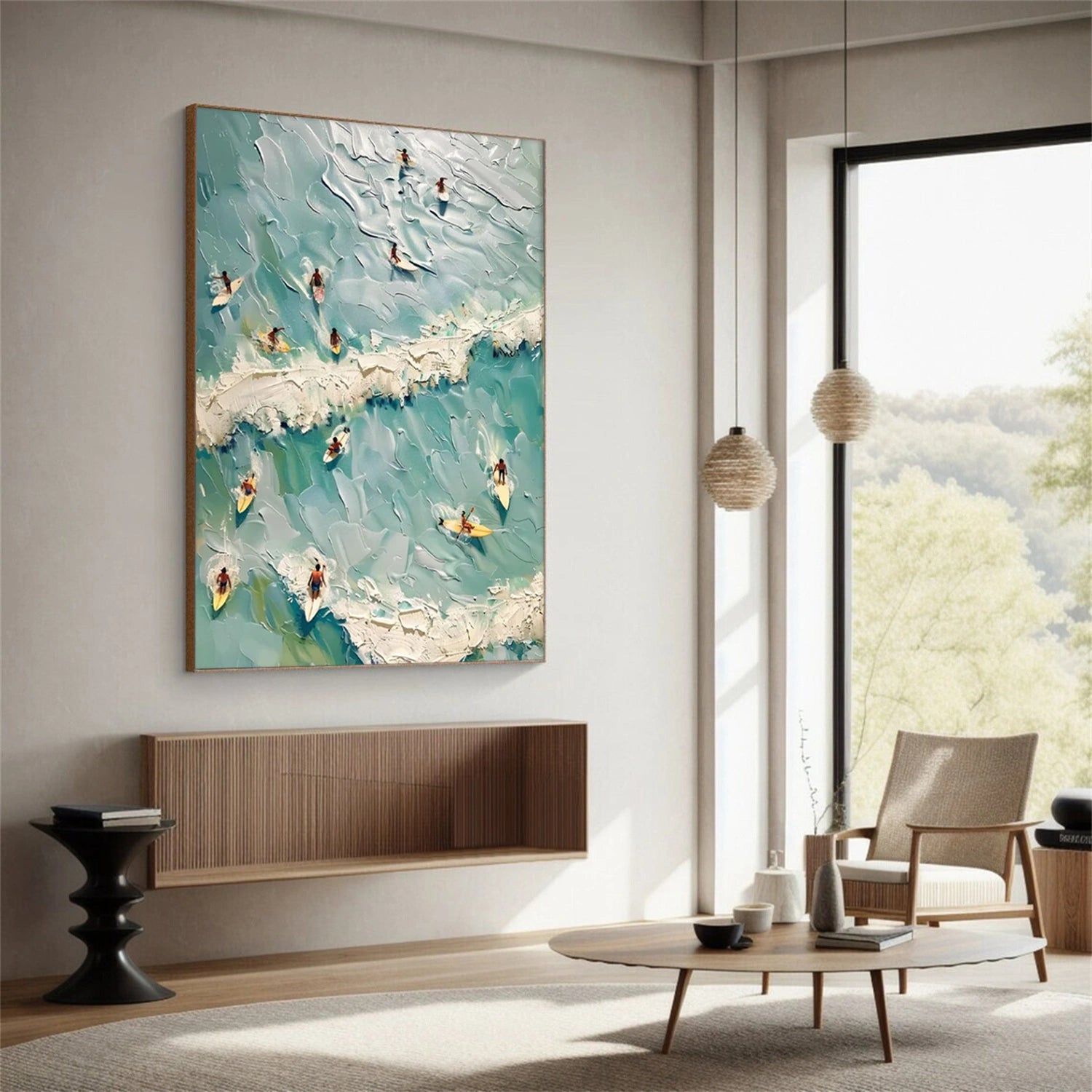 Swimming Sport Art Texture Painting Canvas # SA082