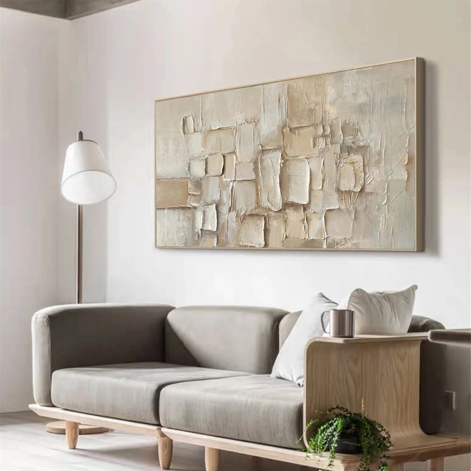 Beige Abstract Textured Wall Art #AB 571