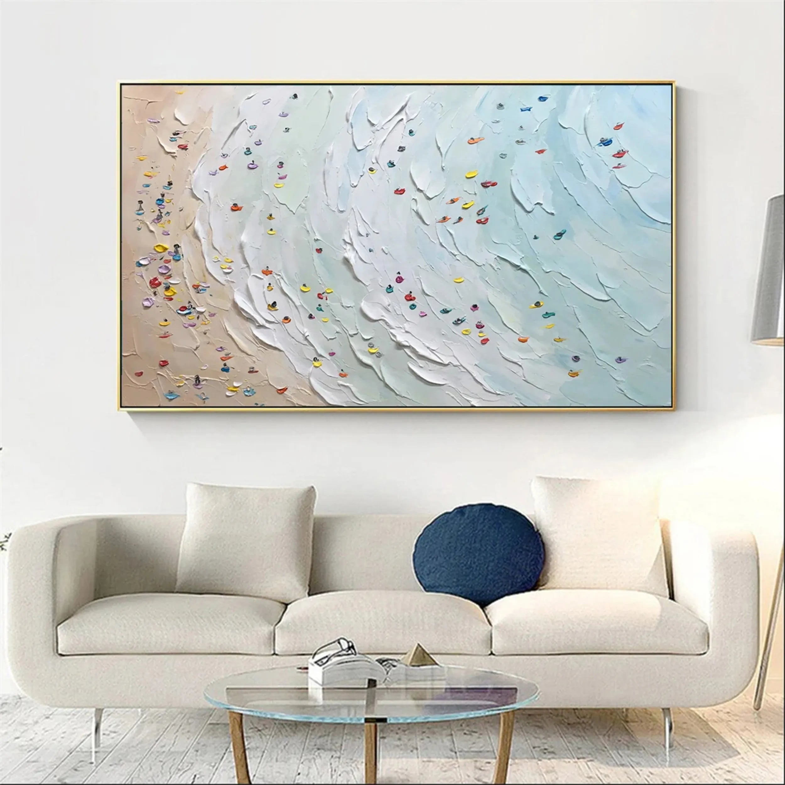 Seascape and Snowy Peak Painting #SP001