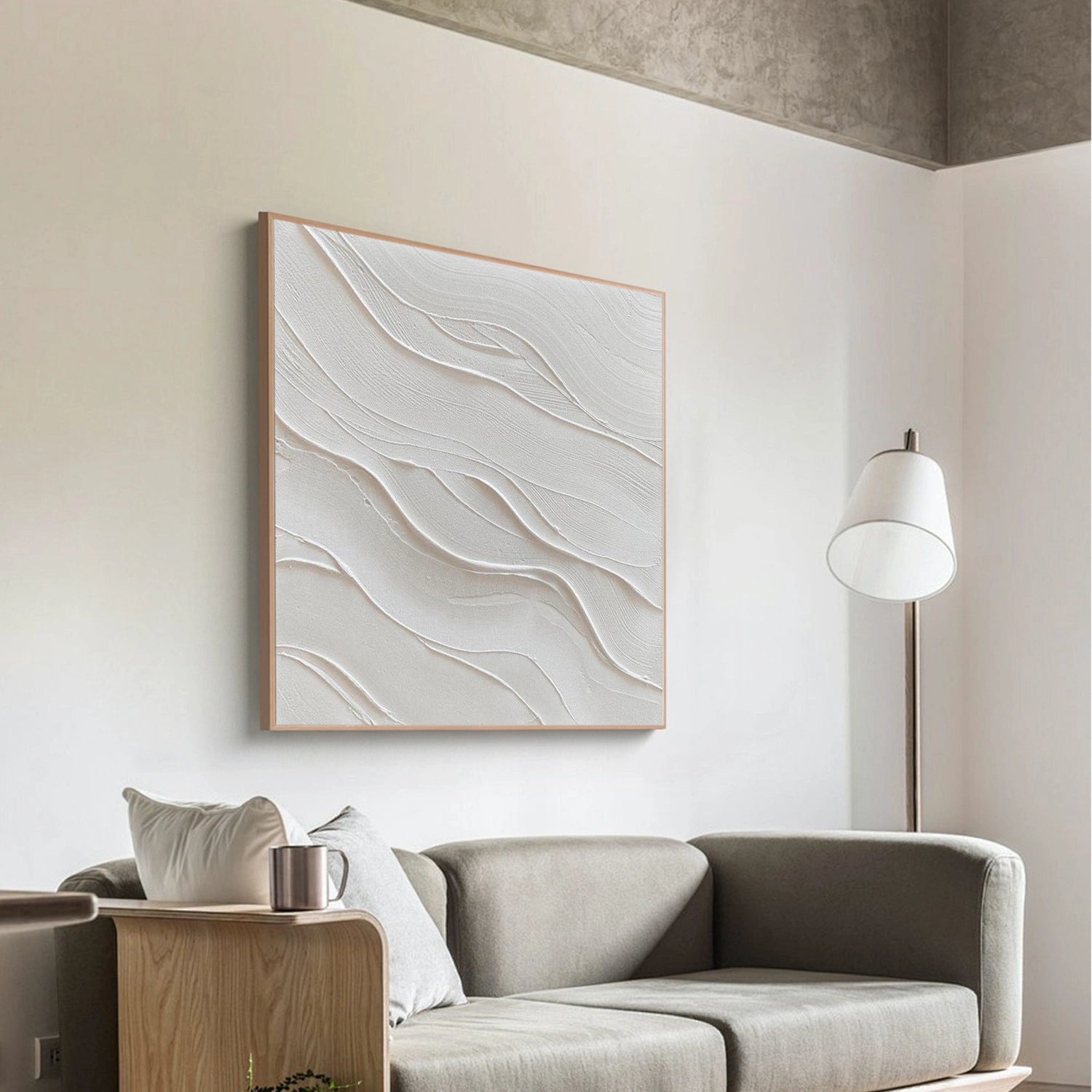 White Minimalist Texture Canvas # MM419