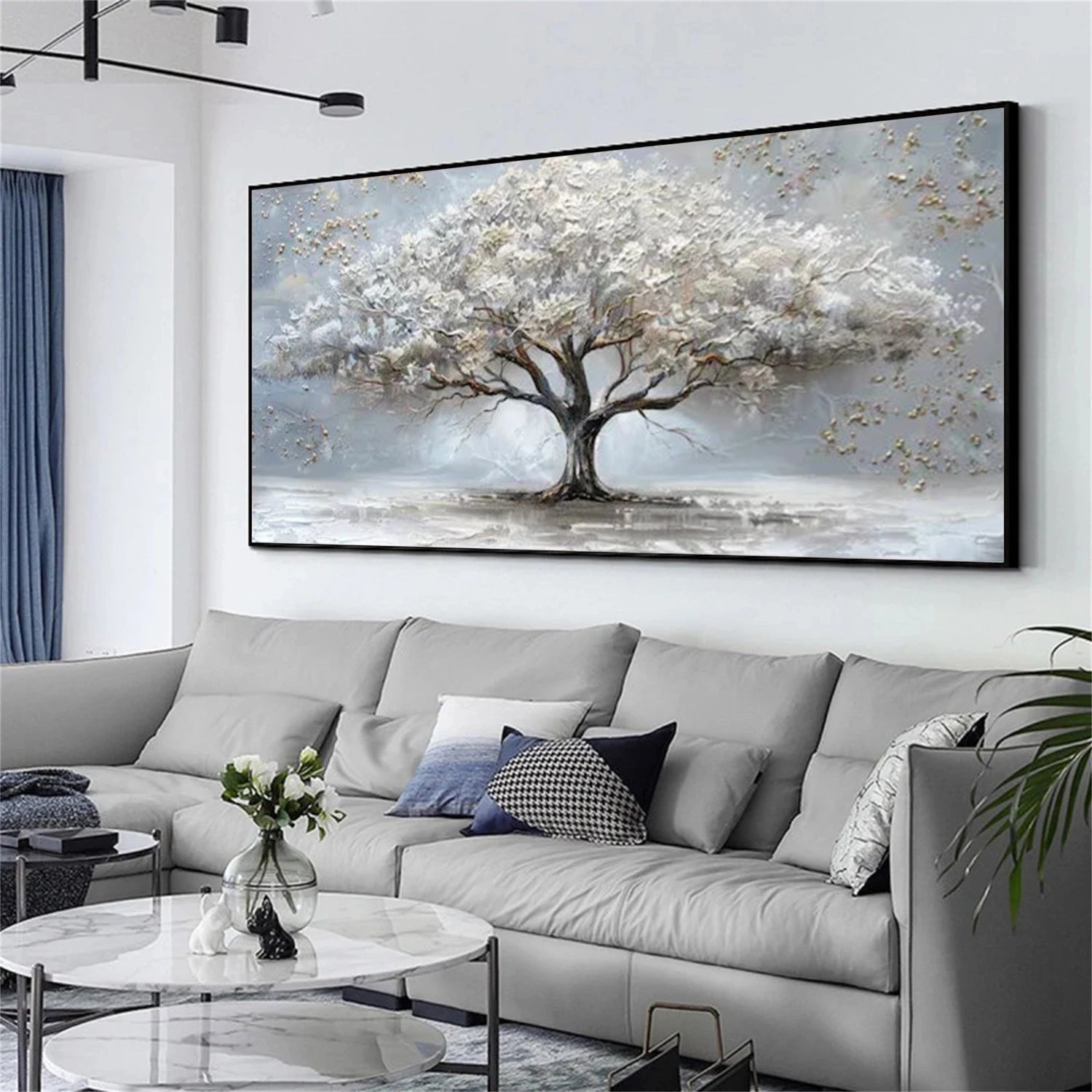 Flower & Tree Abstract Texture Canvas Art #FT 308