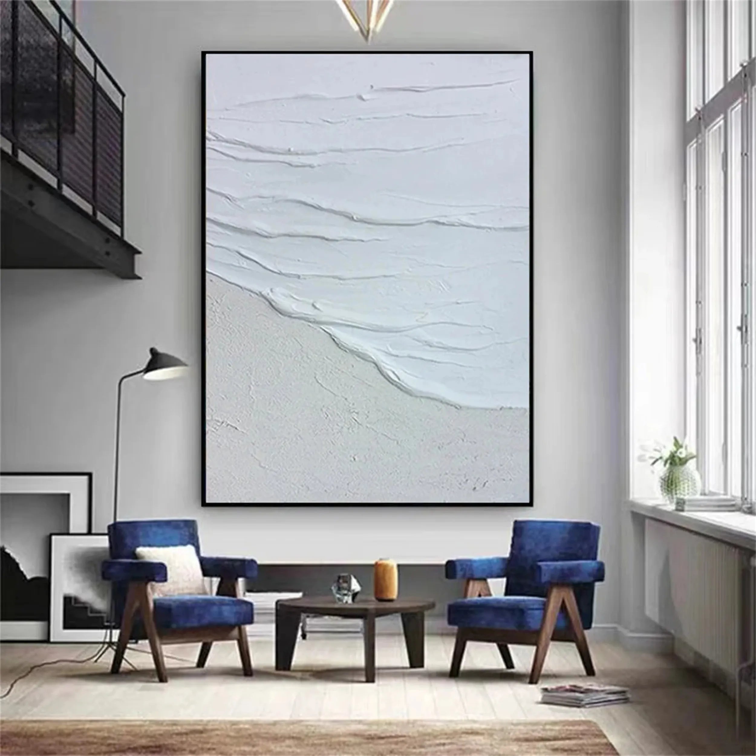White Minimalist Textured Painting Canvas #MM168