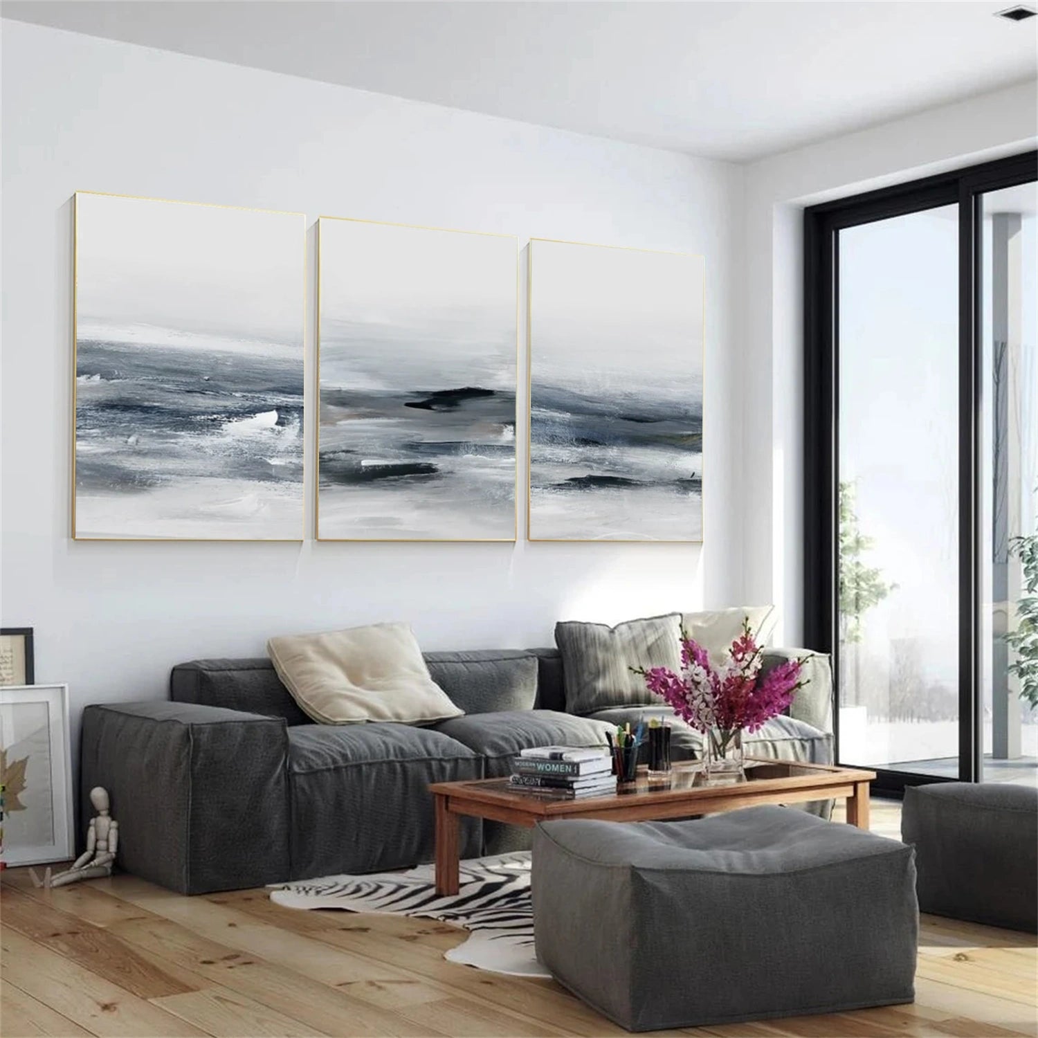 Abstract Textured Wall Art Set of 3#AB 591