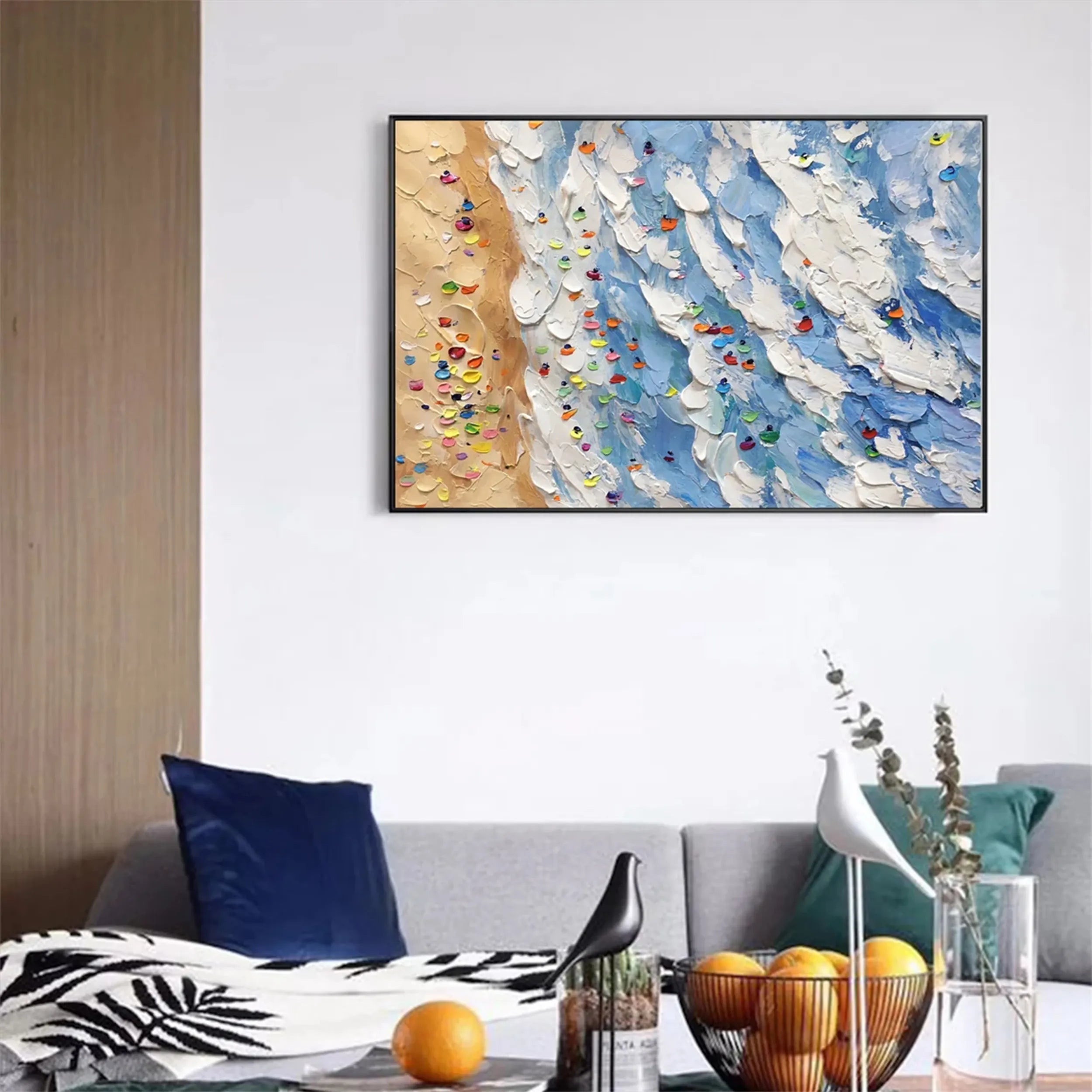 Seascape and Snowy Peak Painting #SP009
