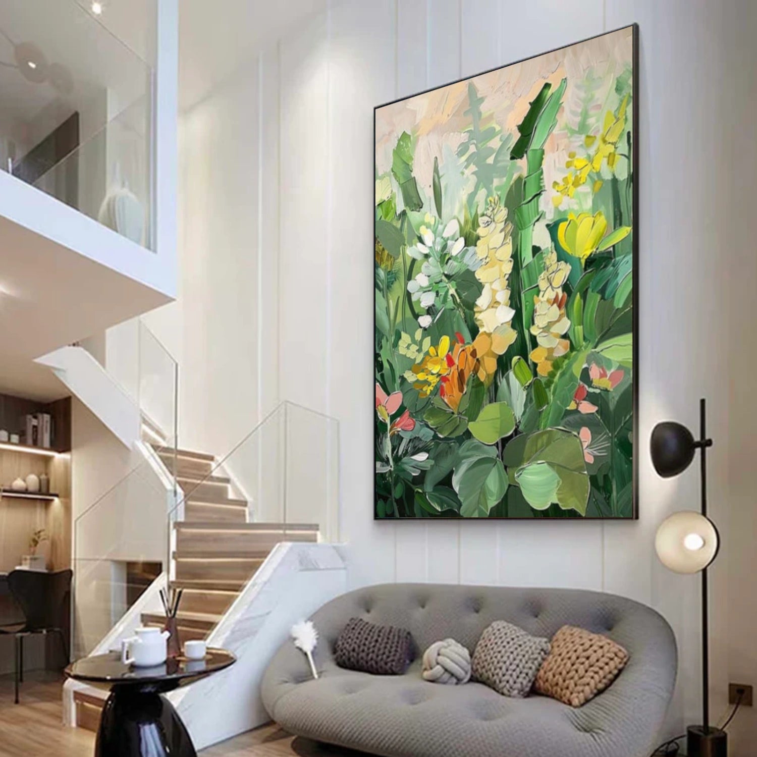 Flower & Tree Abstract Textured Canvas # FT 364
