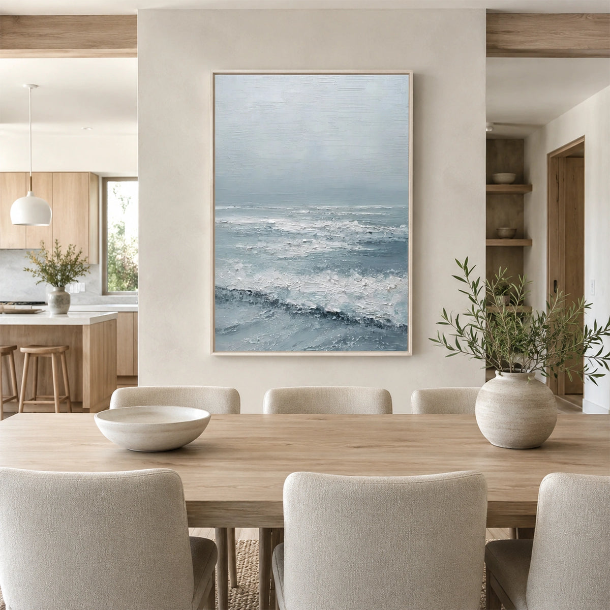 Ocean And Sky Abstract Texture Canvas Art #OS449