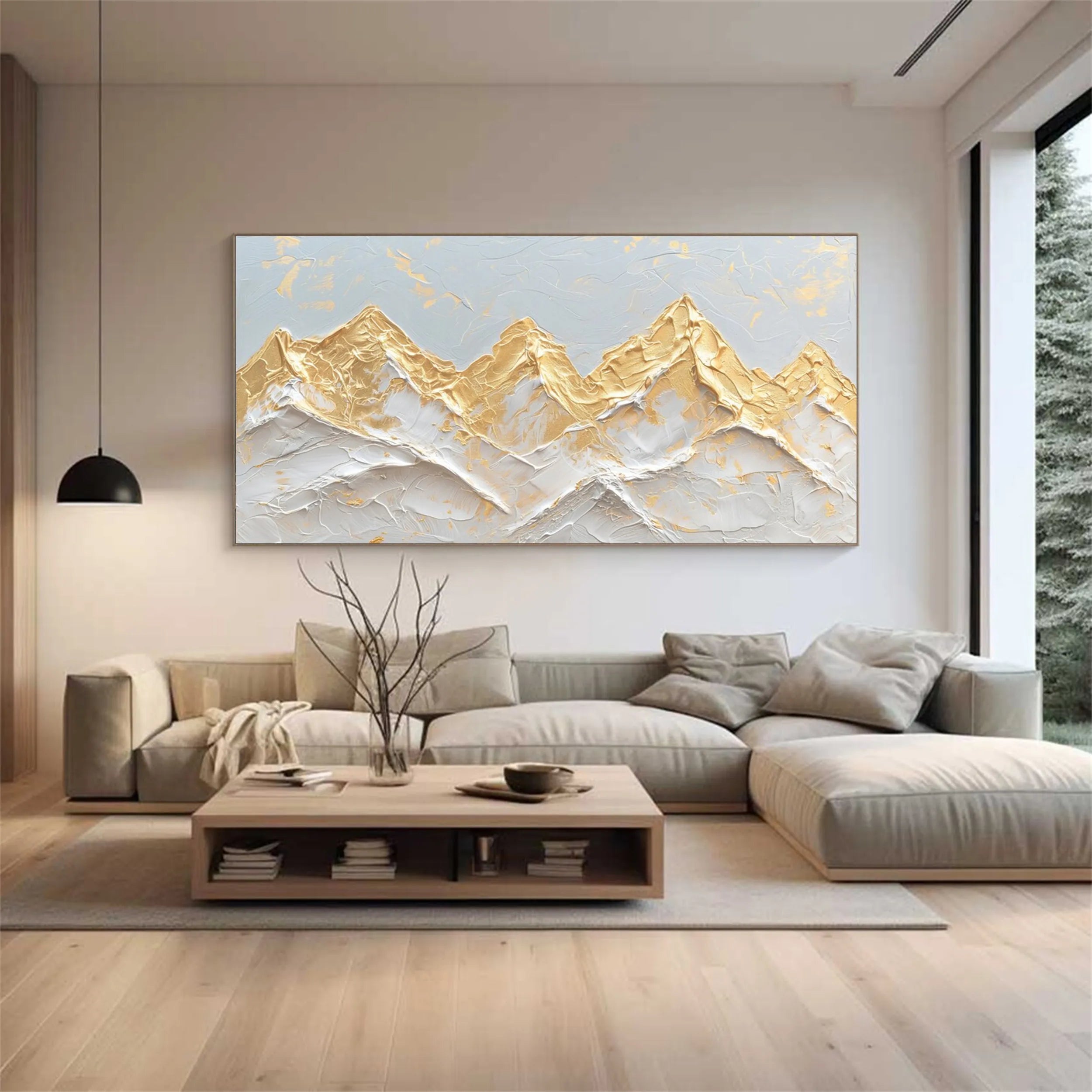 Mountain Landscape Abstract Textured Wall Art #MM198