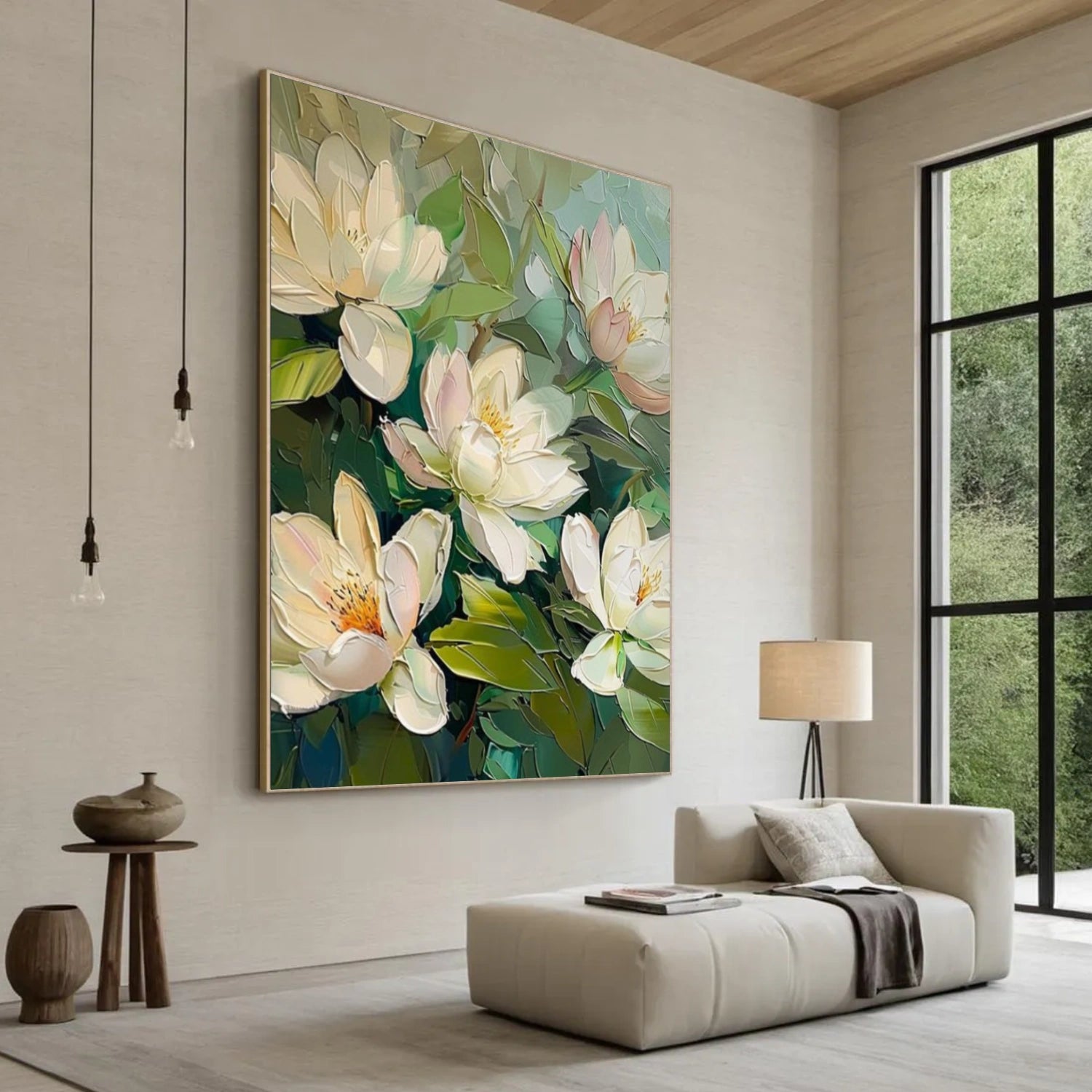 Flower & Tree Abstract Texture Canvas Art #FT 330