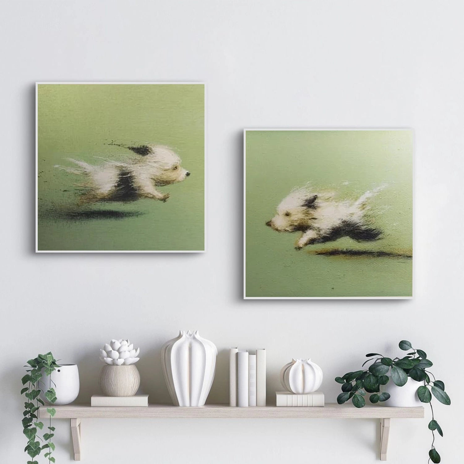 Colorful Abstract Animal Canvas Art Square Set of 2 #AP235