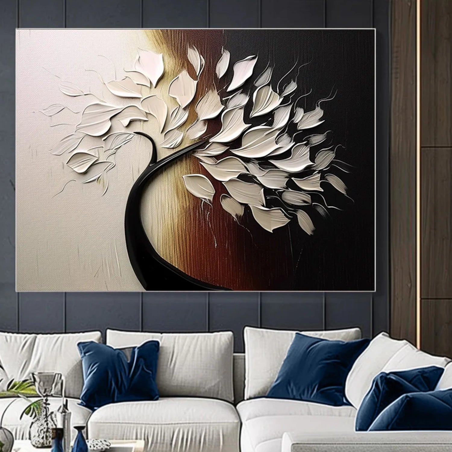 Flower & Tree Abstract Texturte Canvas Art #FT 242