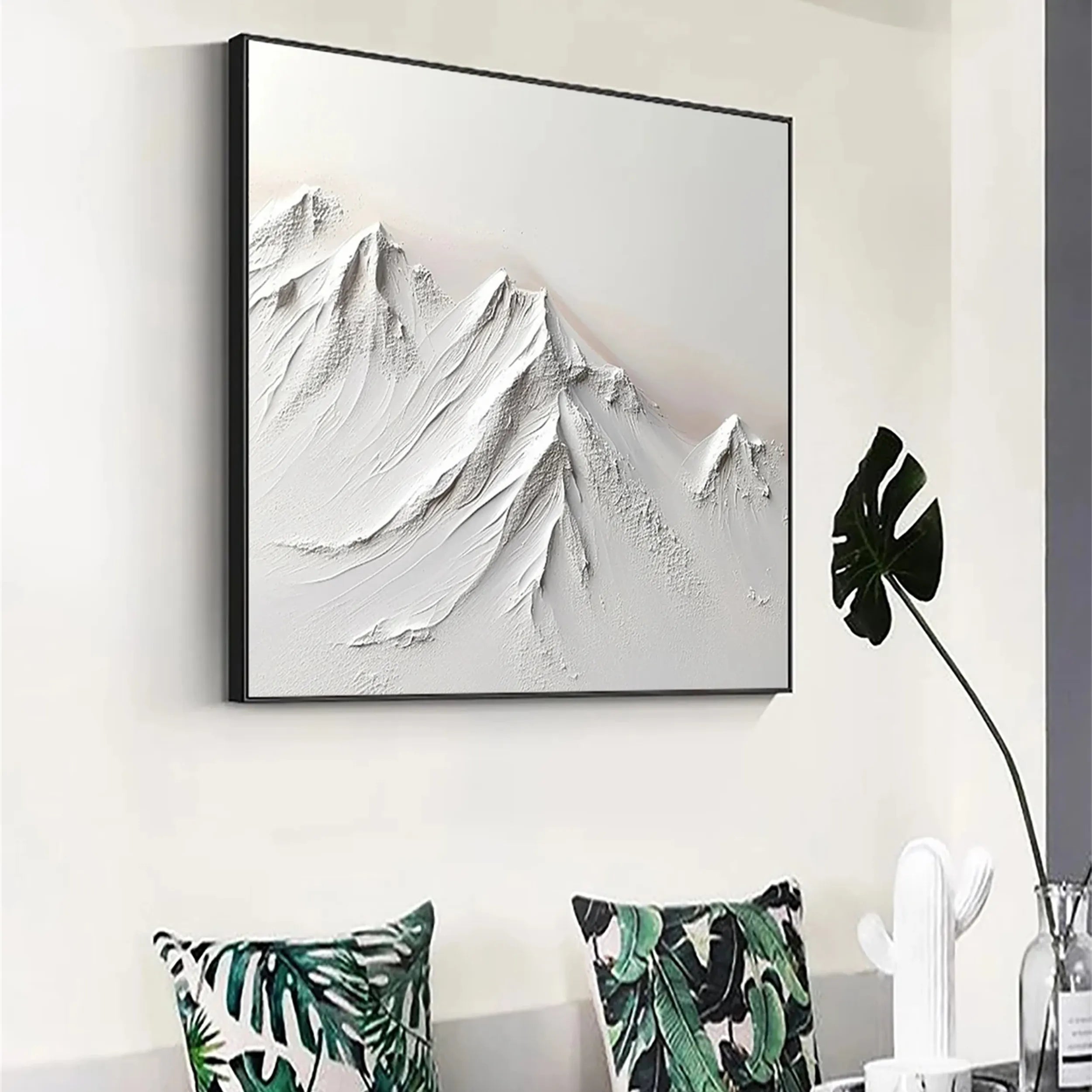 White Minimalist Textured Painting Canvas #MM237