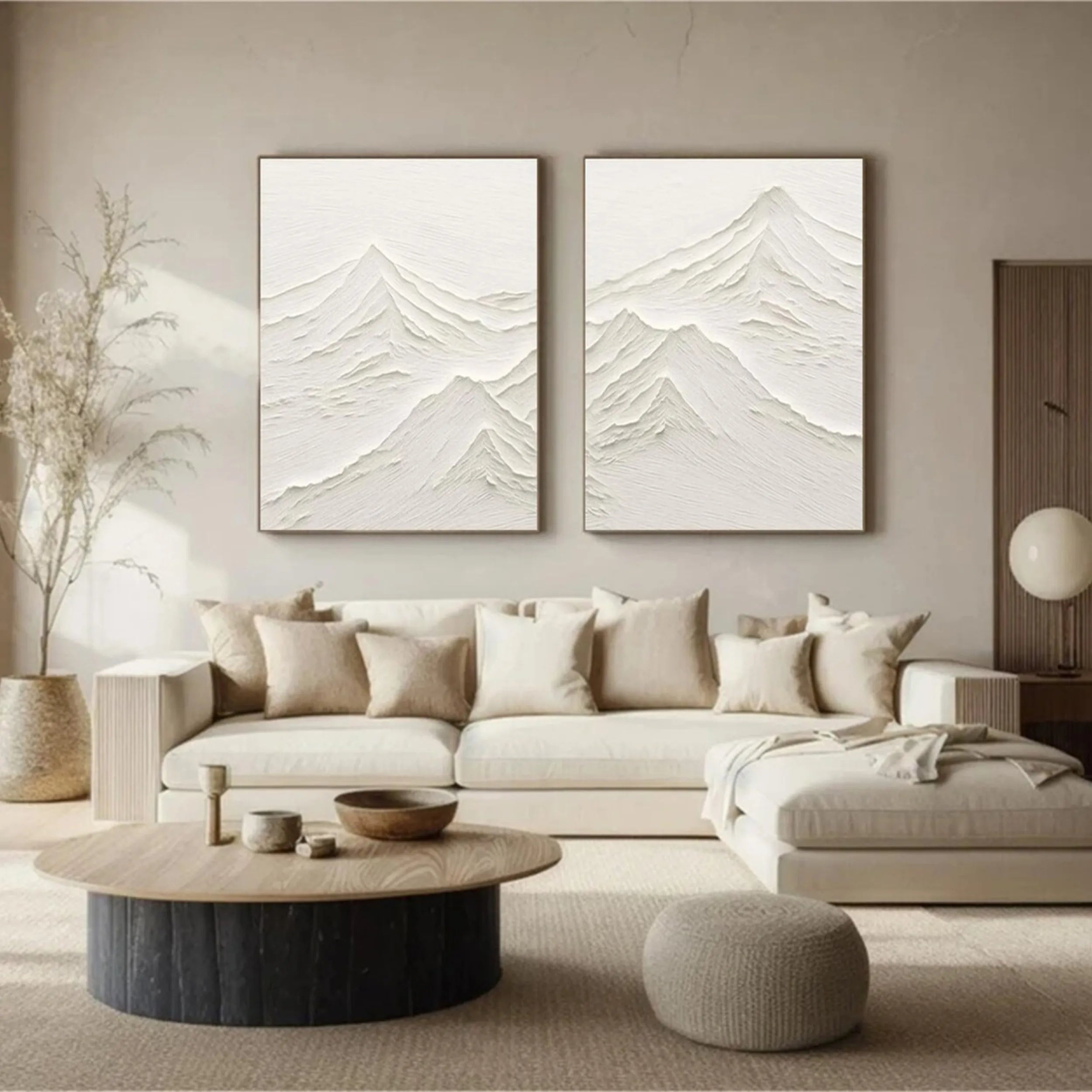 Plaster Art Minimalist Textured Paintings Set of 2 #MM265