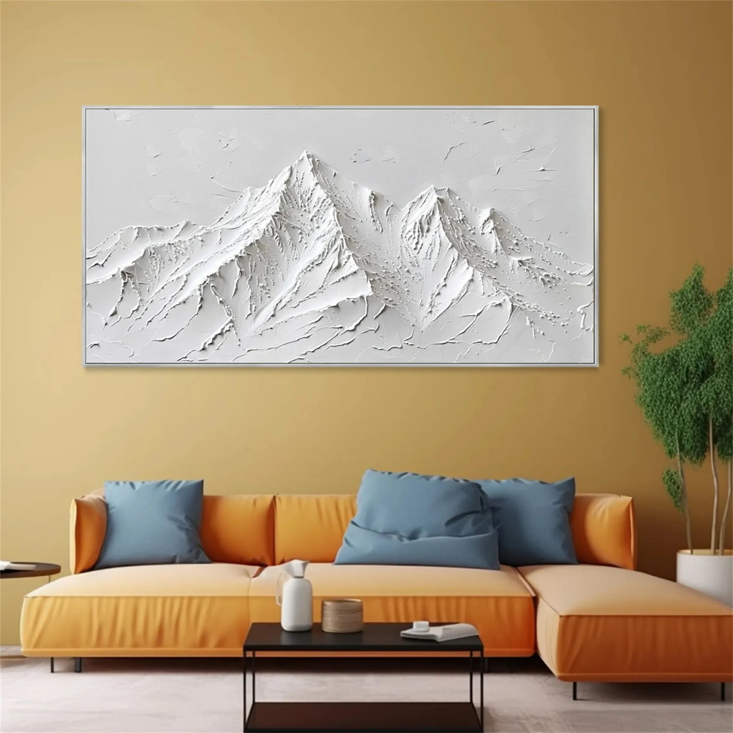 White Minimalist Textured Painting Canvas #MM260