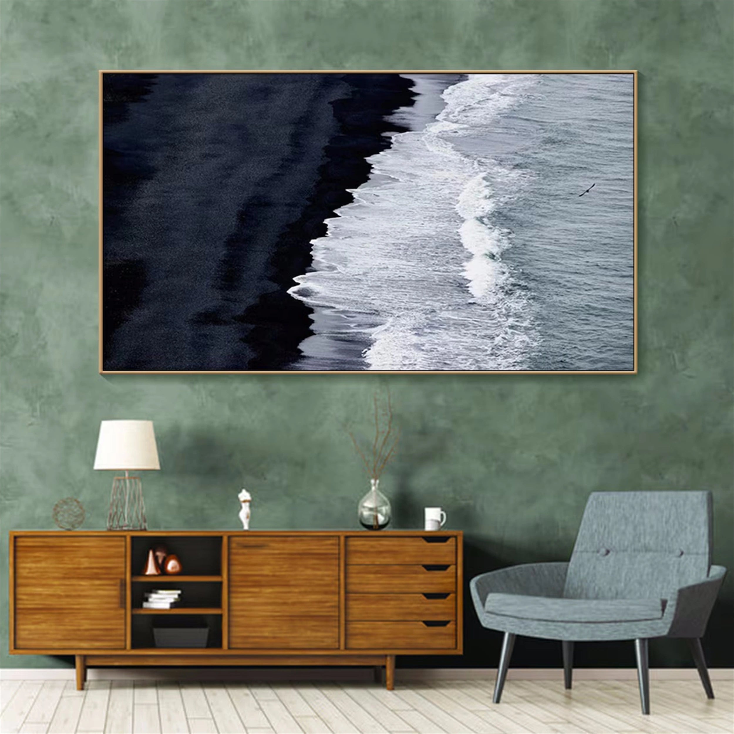 Black White Textured Minimalist Wall Art #MZ056