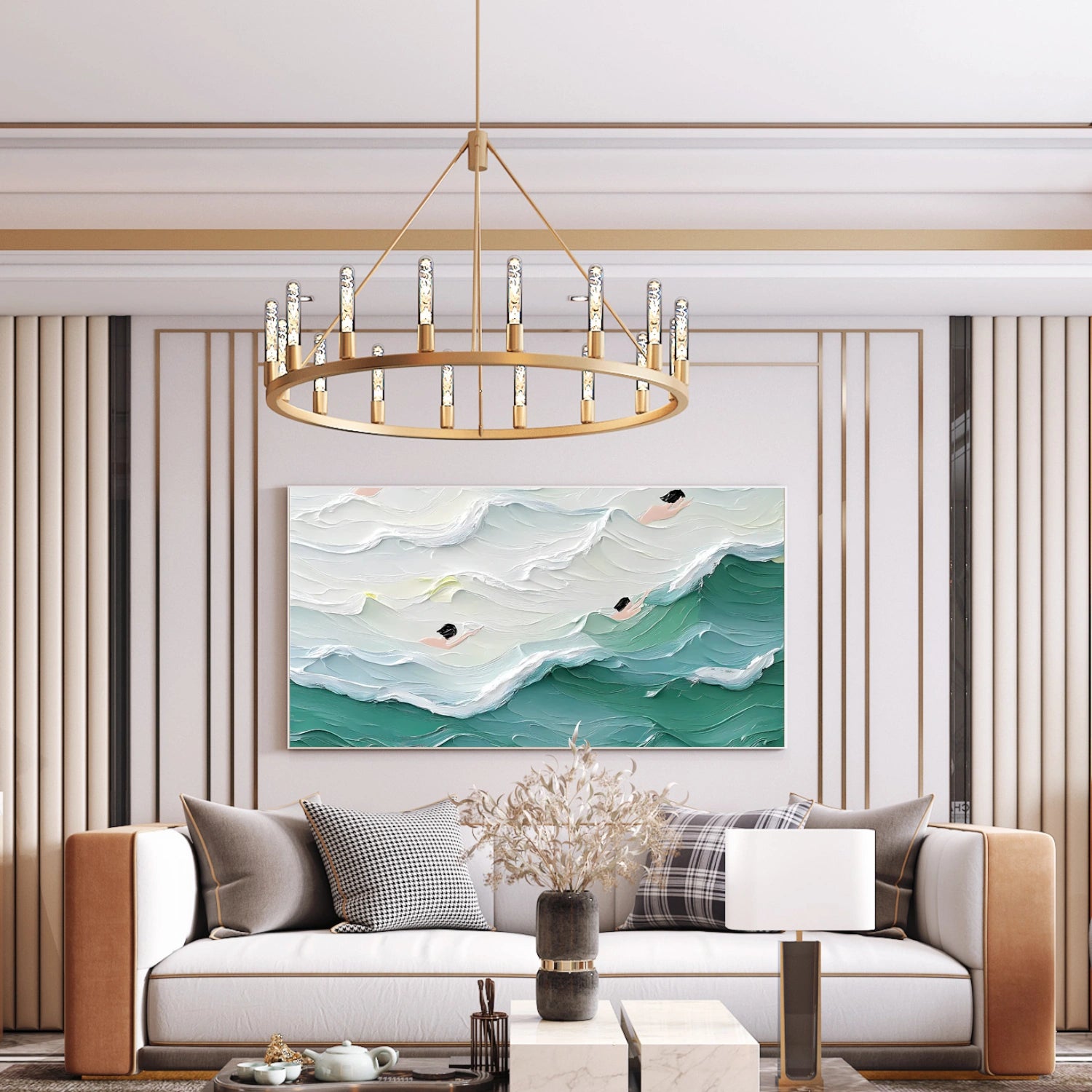 Swimming Sport Texture Canvas Painting #SA028