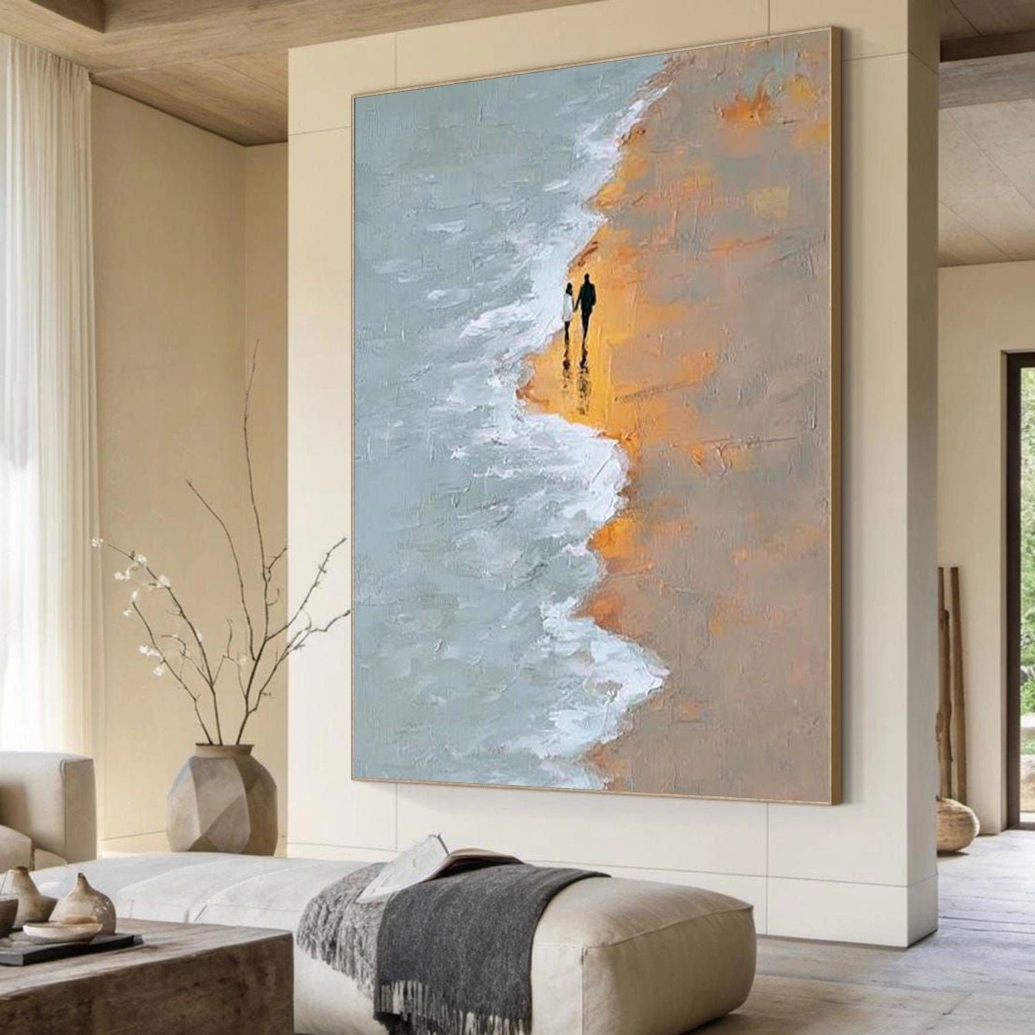 Ocean And Sky Abstract Texture Canvas Art #OS391