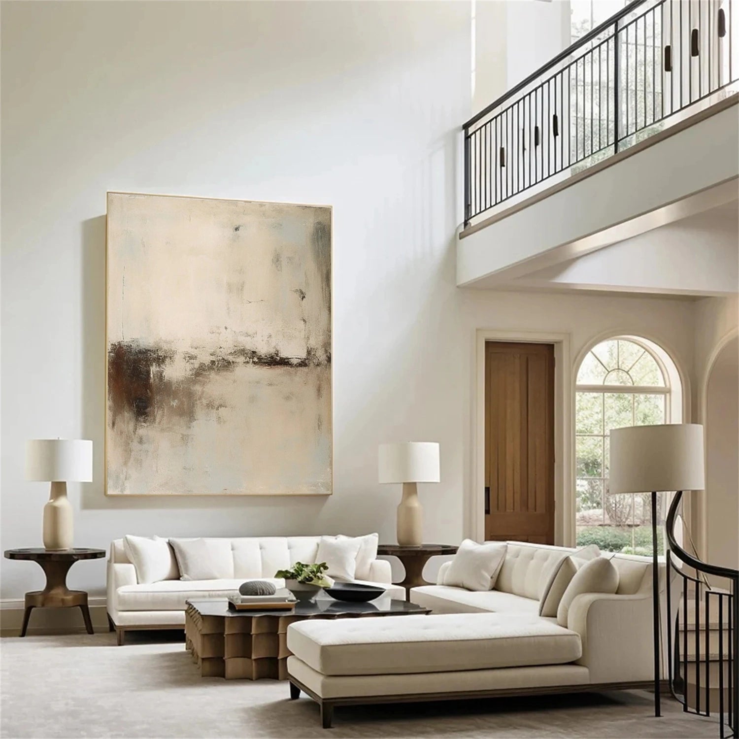 Beige & Brown Abstract Wall Art #BB174