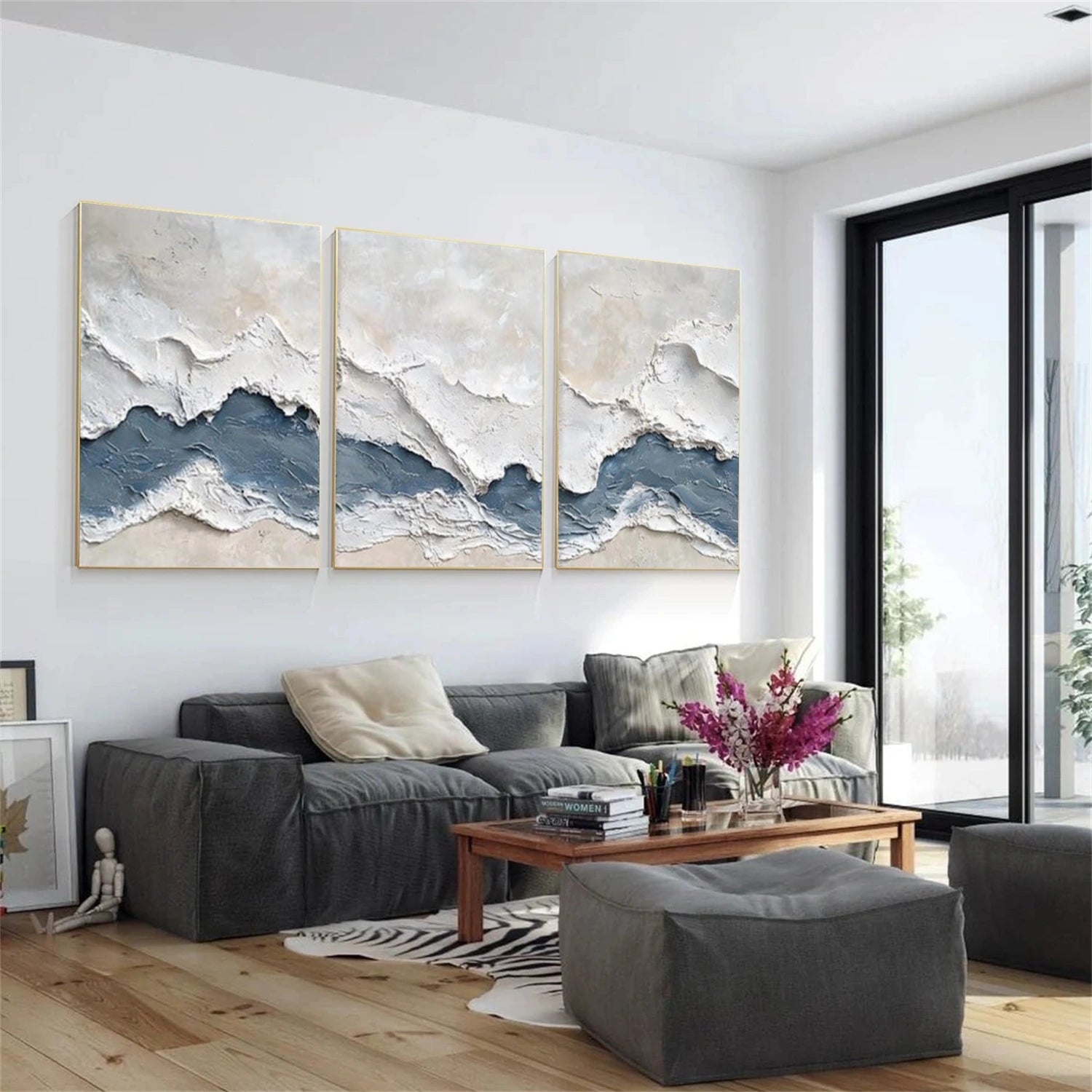 Abstract Texture Wall Art Set of 3 #AB634