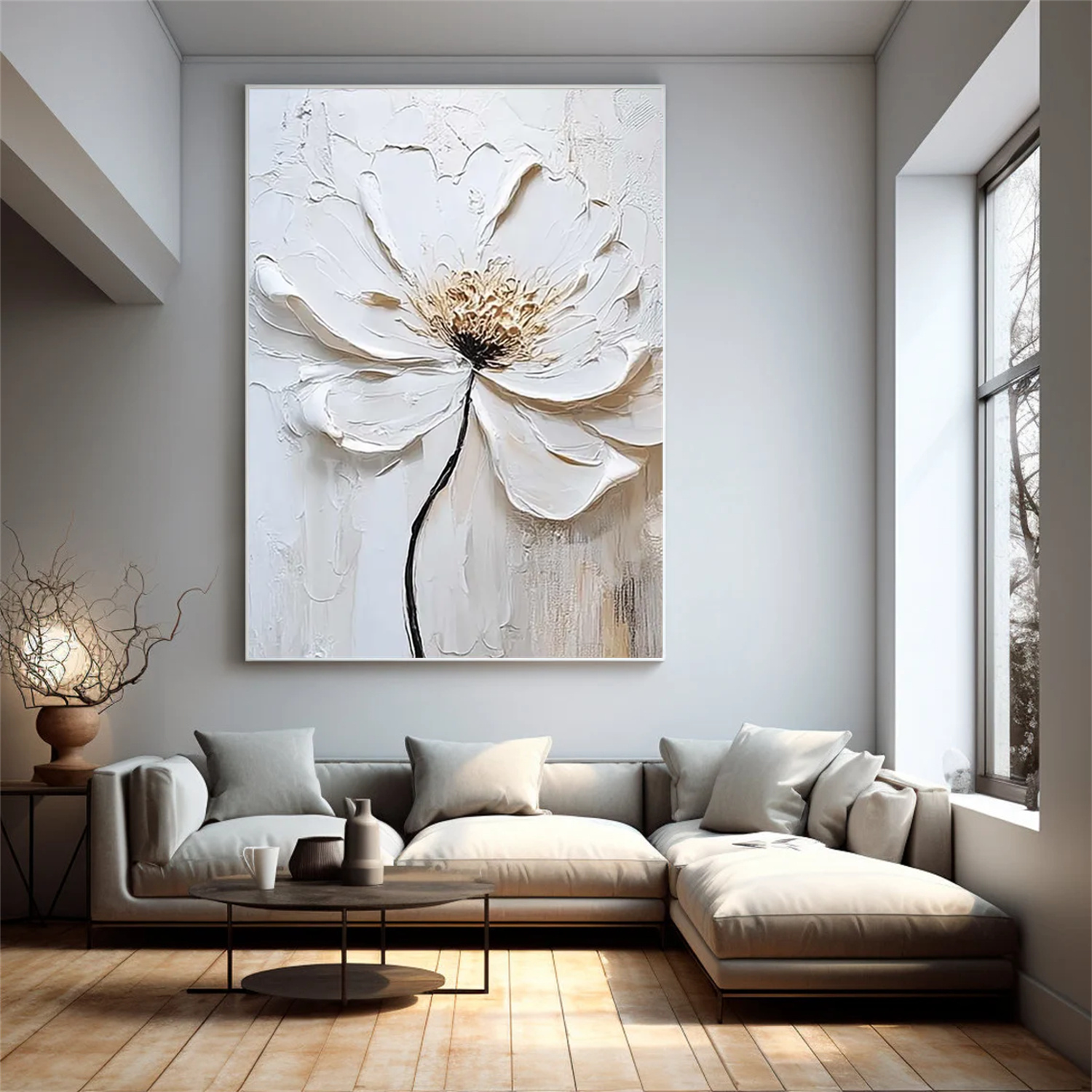 Flower And Tree Abstract Texture Canvas Art #FT 232