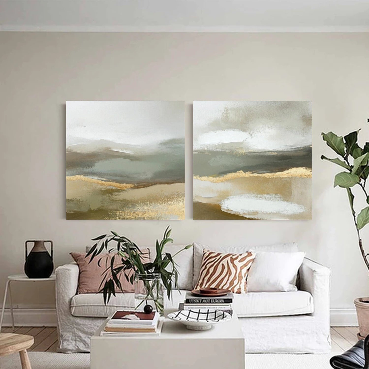 Abstract Wall Art Square Set of 2 #AB618