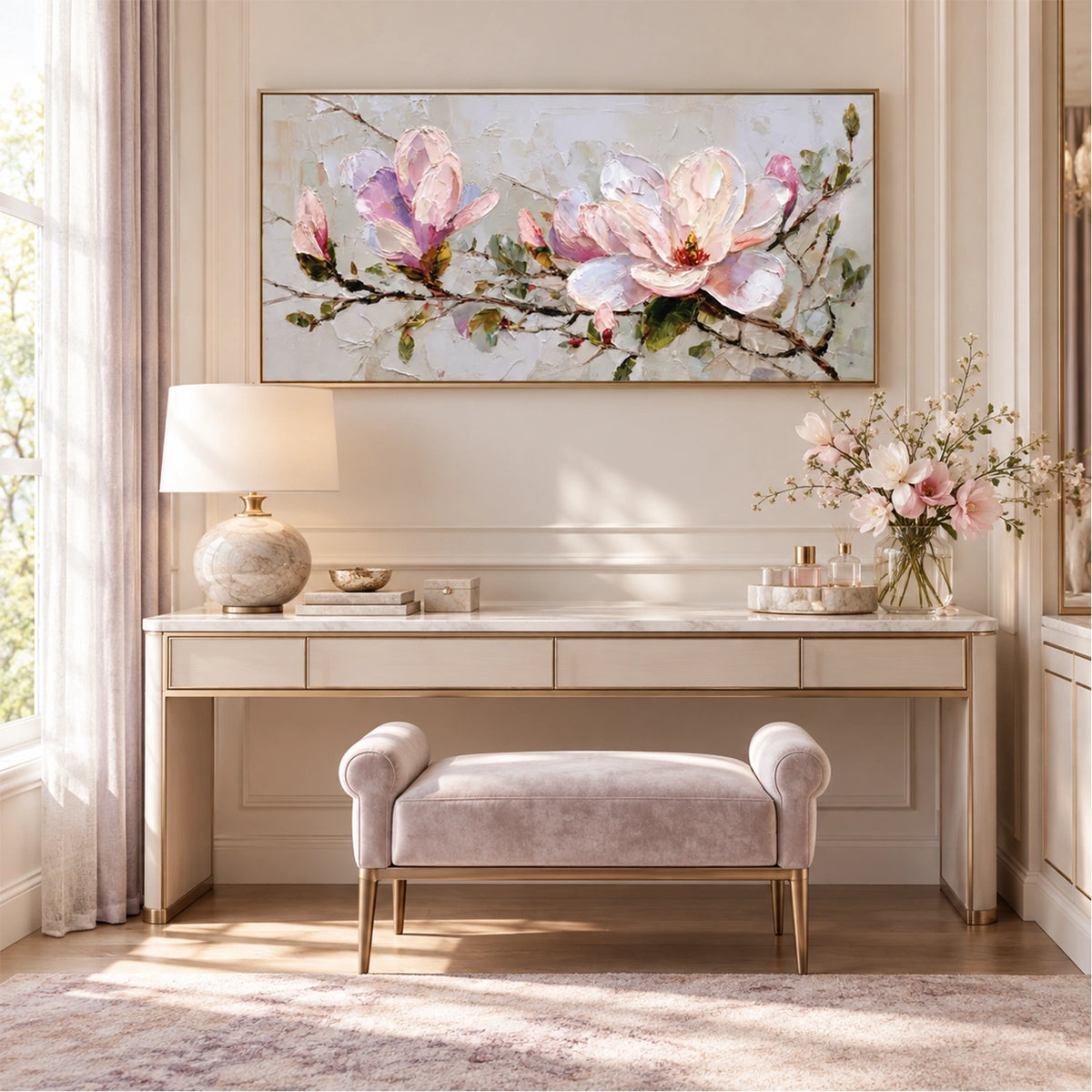 Flower & Tree Abstract Texture Canvas #FT 435