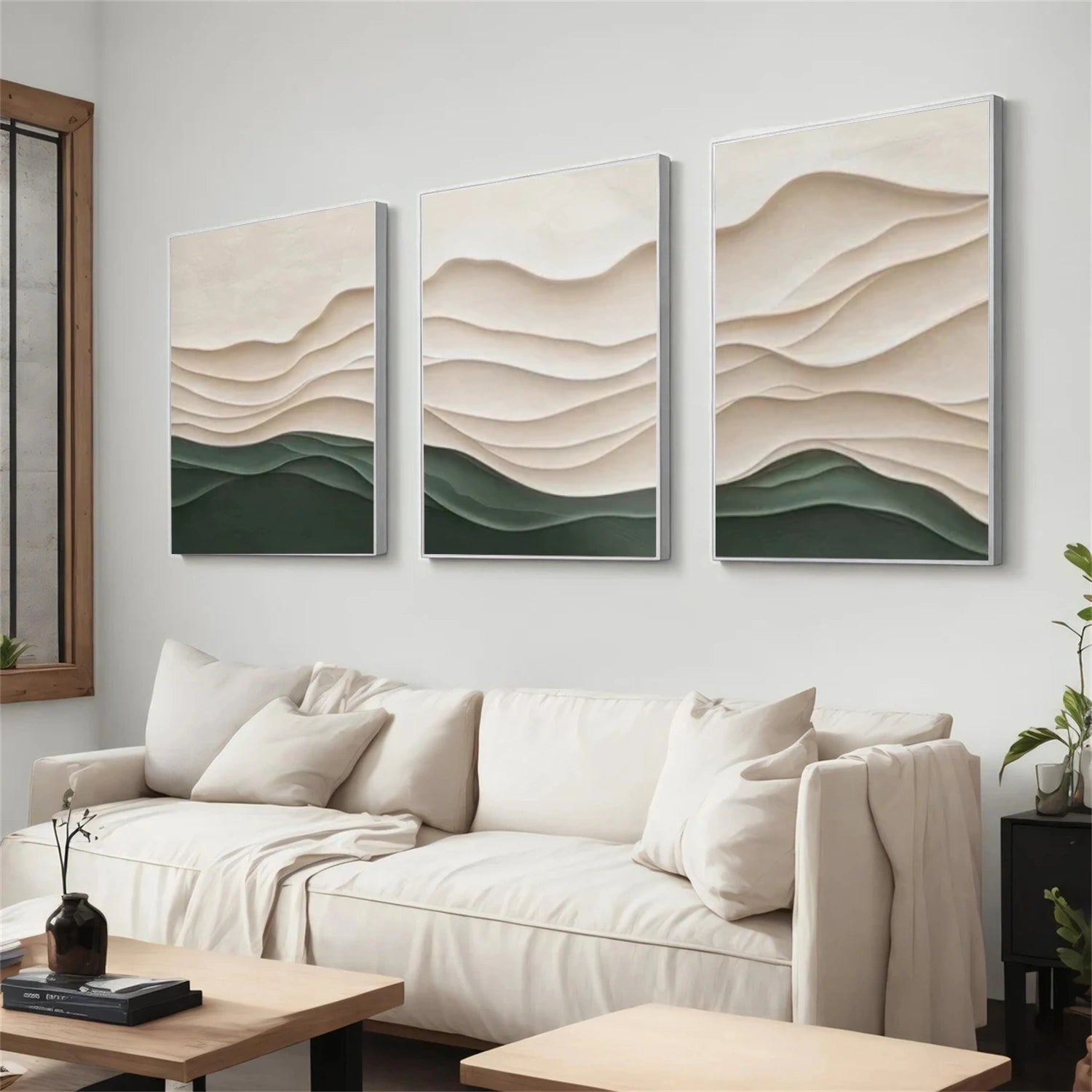 Minimalist Textured Set of 3 Canvas Art #MM340