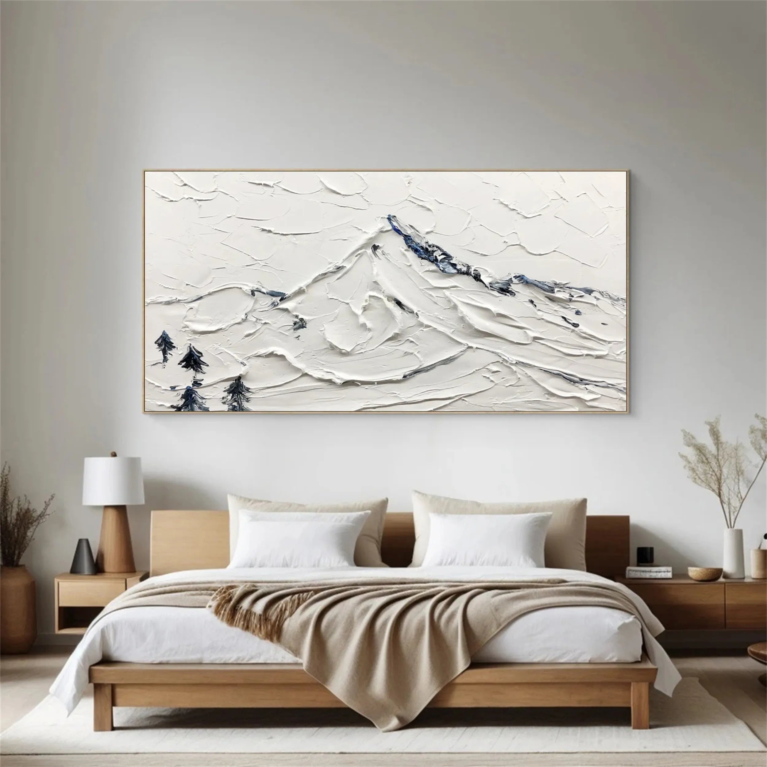 White Minimalist Textured Painting Canvas #MM236