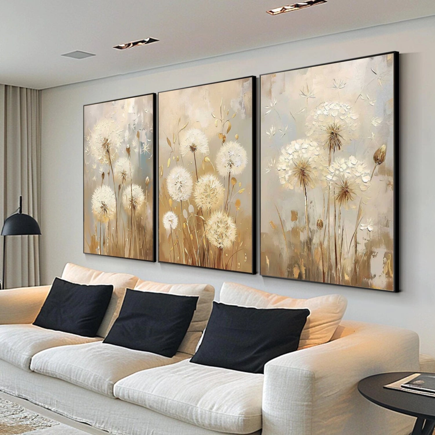 Flower & Tree Abstract Canvas Art Set of 3 #FT 312