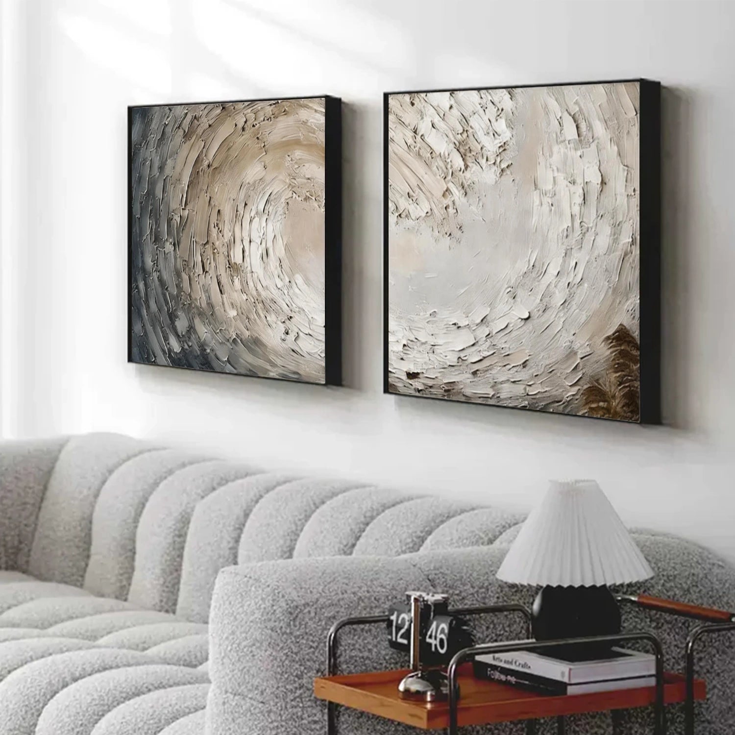 Ocean And Sky Abstract Texture Canvas Art Square Set of 2#OS381