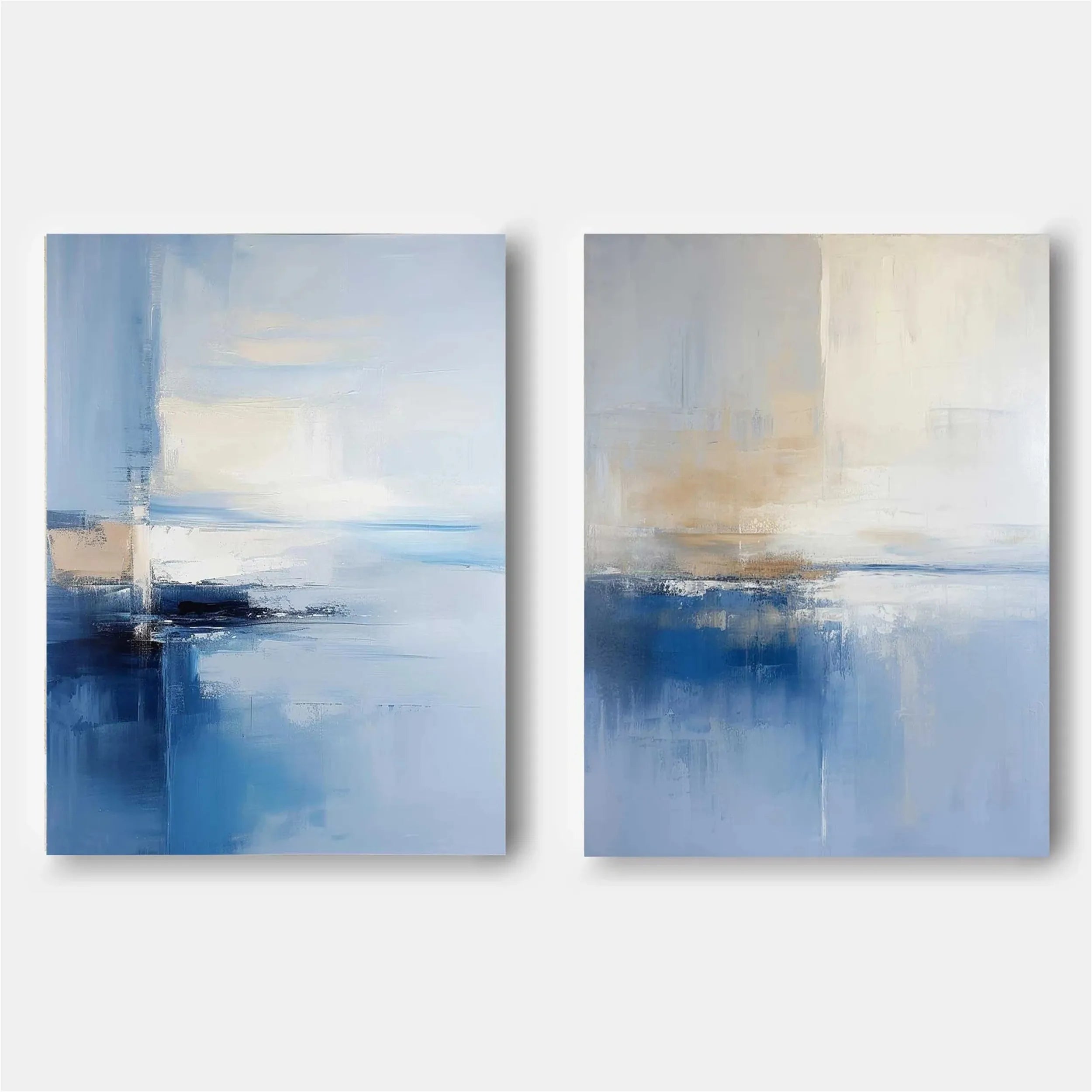 Blue & Green Abstract Set of 2#BG076