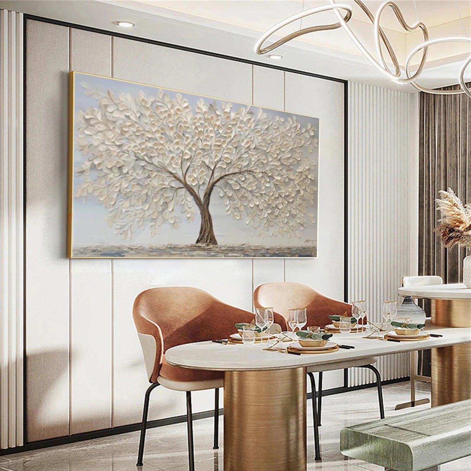 Flower & Tree Abstract Texture Canvas Art #FT 258