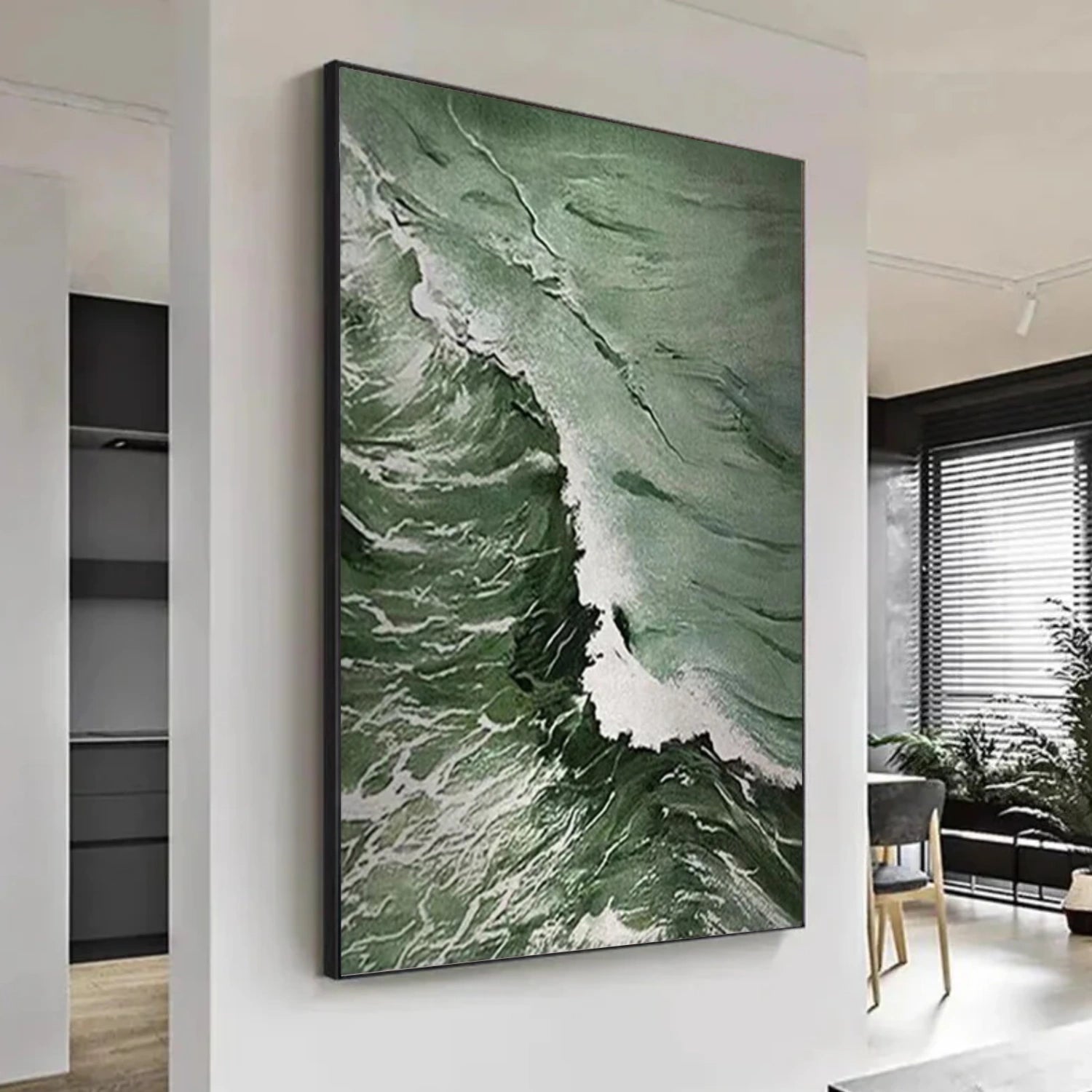 Ocean And Sky Abstract Textured Canvas Art #OS 324