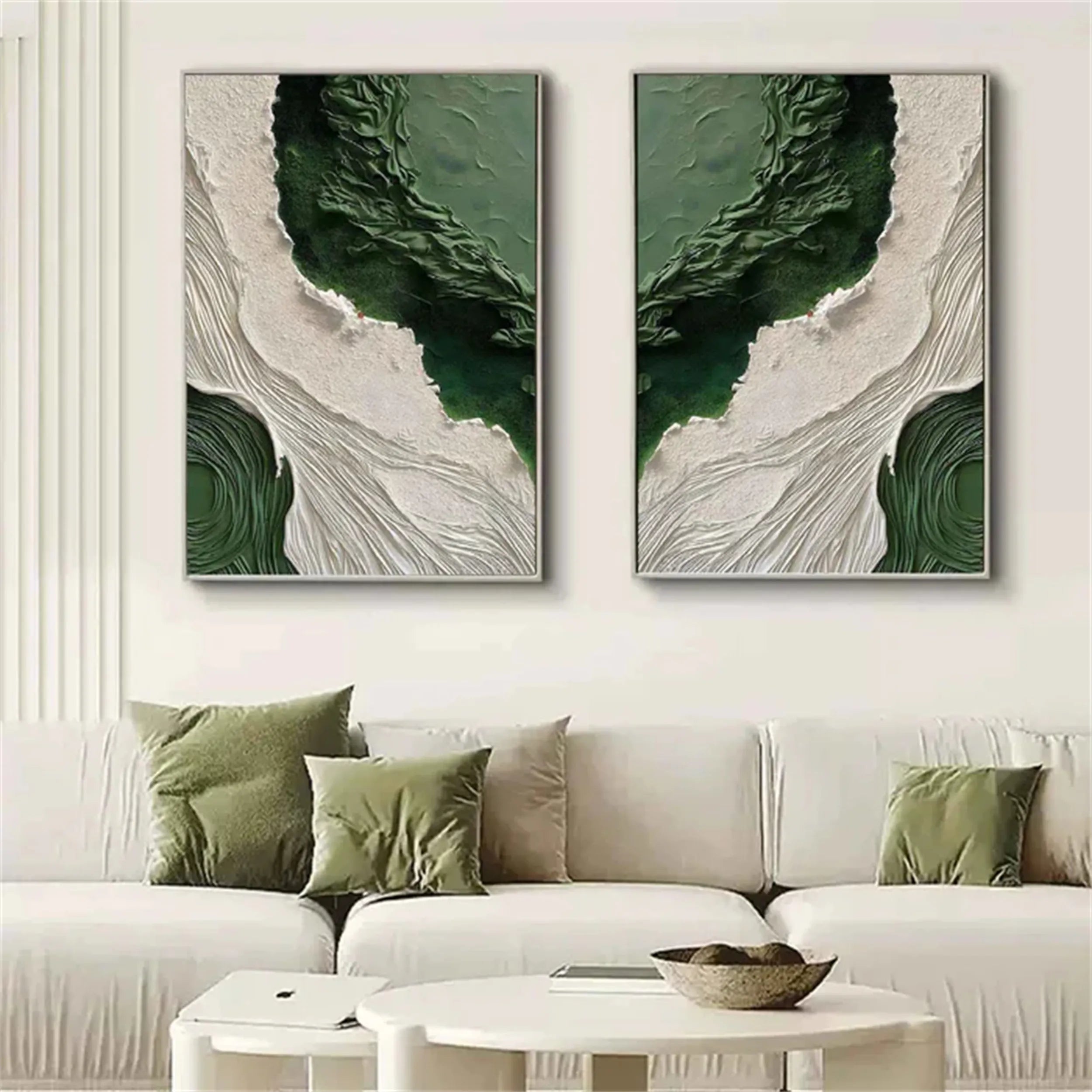 Blue & Green Abstract Set of 2 #BG061