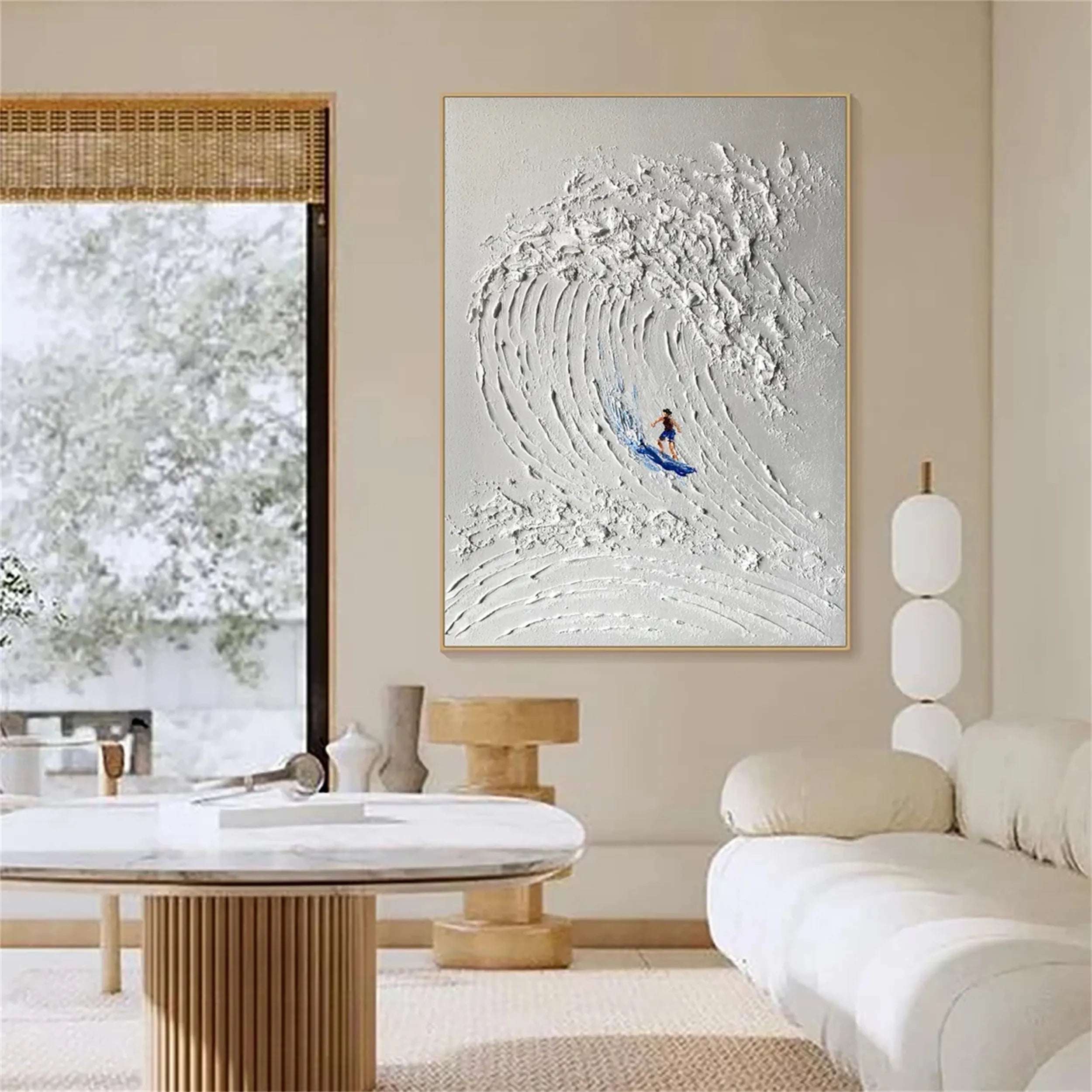 Surf Art Minimalist Textured Painting Canvas #MM218