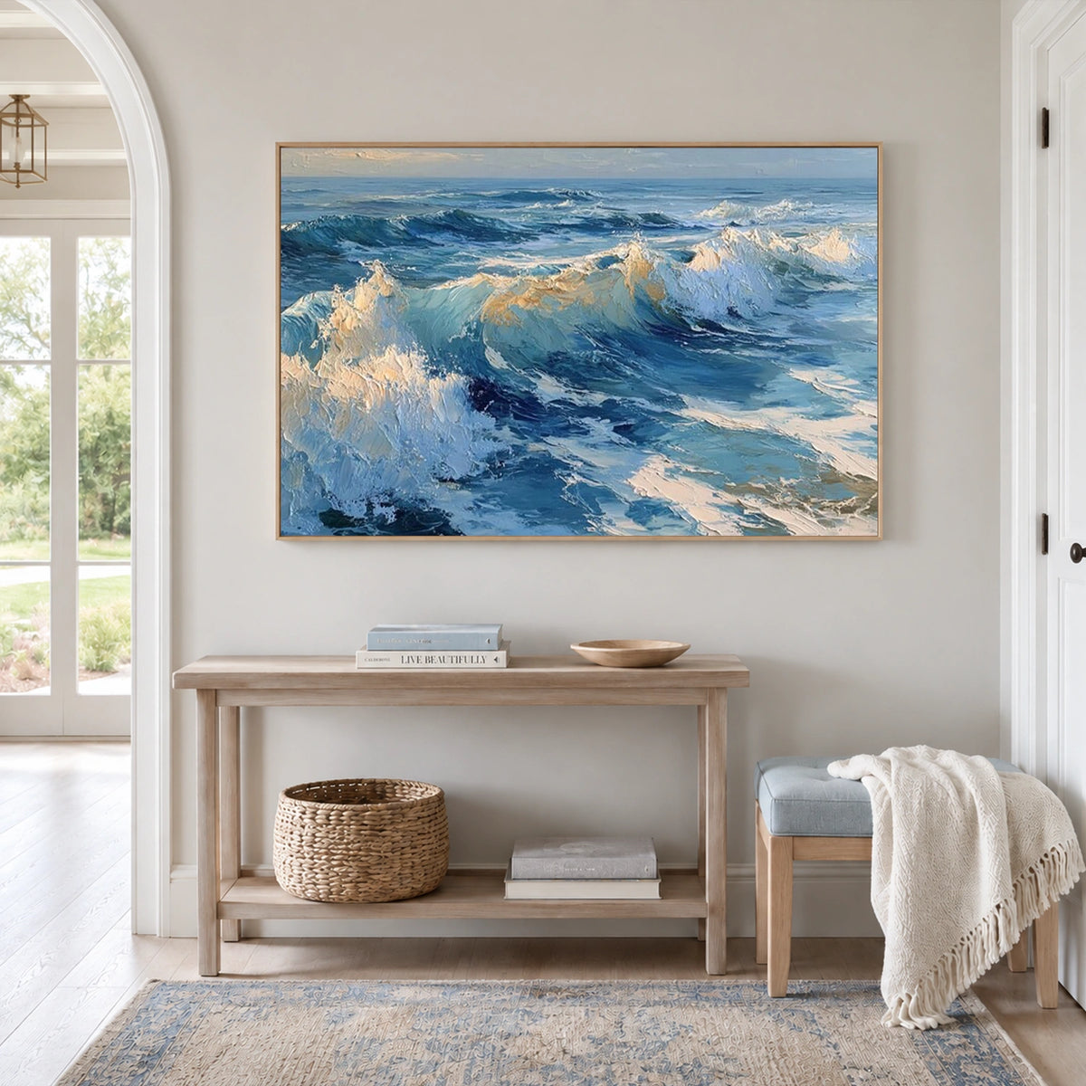 Ocean And Sky Abstract Texture Canvas Art #OS486